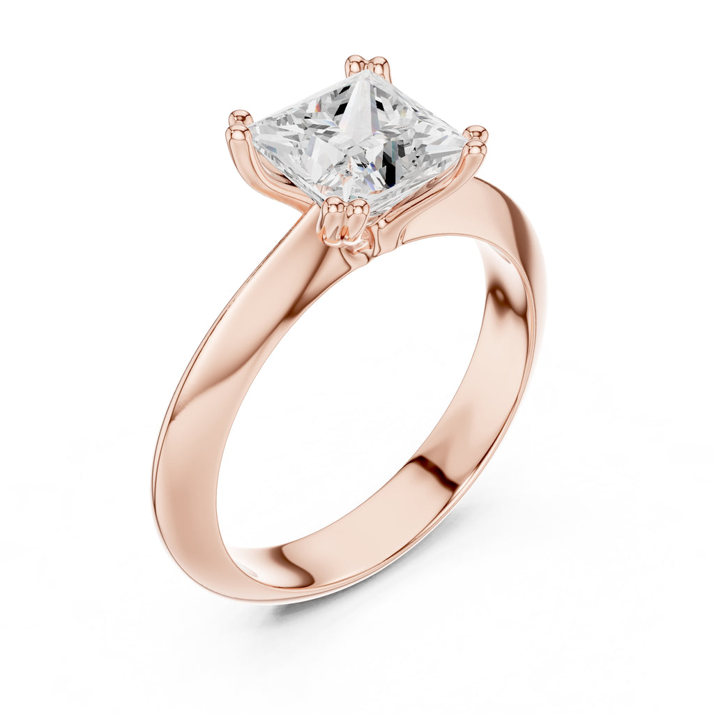 The Twin-Claw Classic Ring 1.5ct Rose Gold Princess