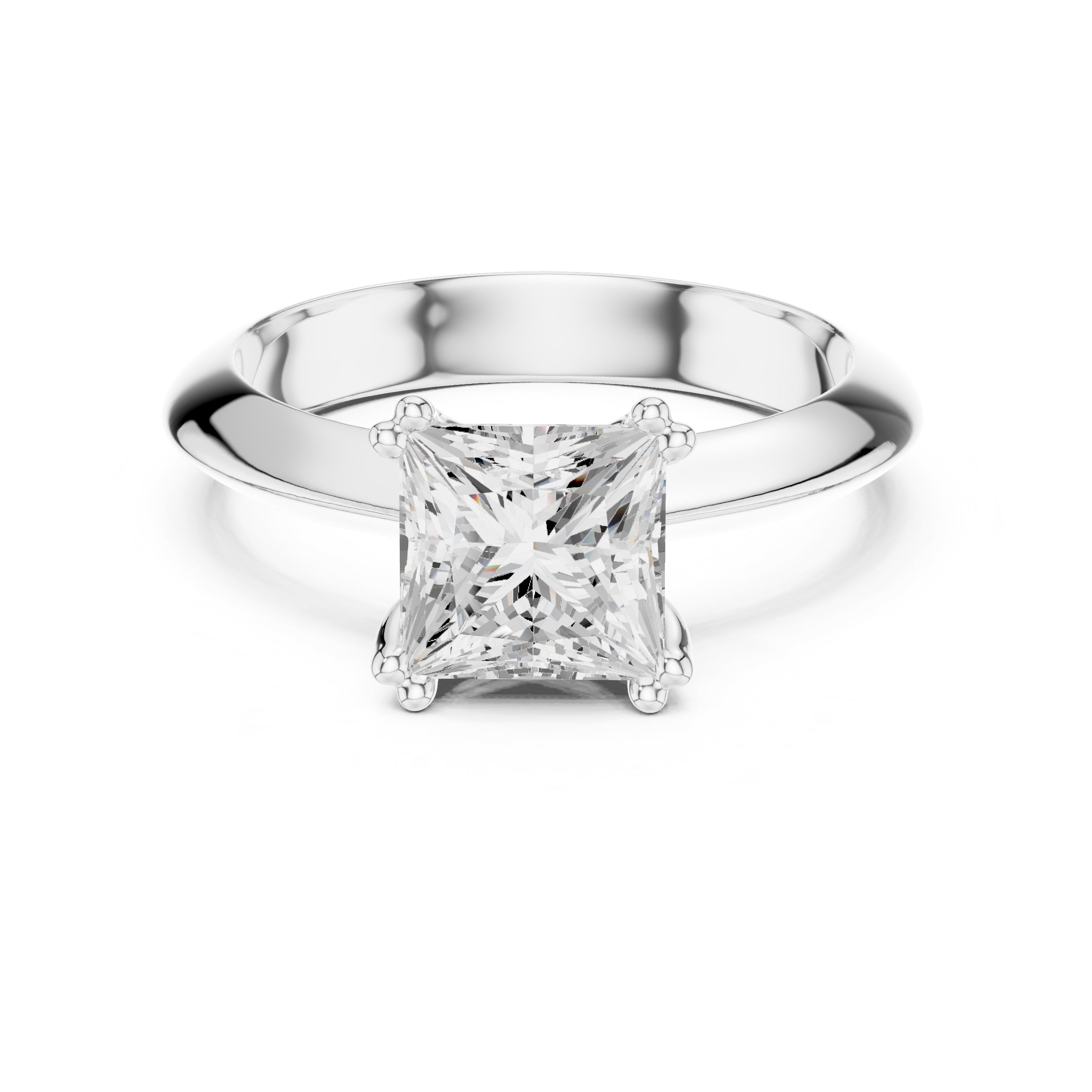 The Twin-Claw Classic Ring 1.5ct White Gold Princess