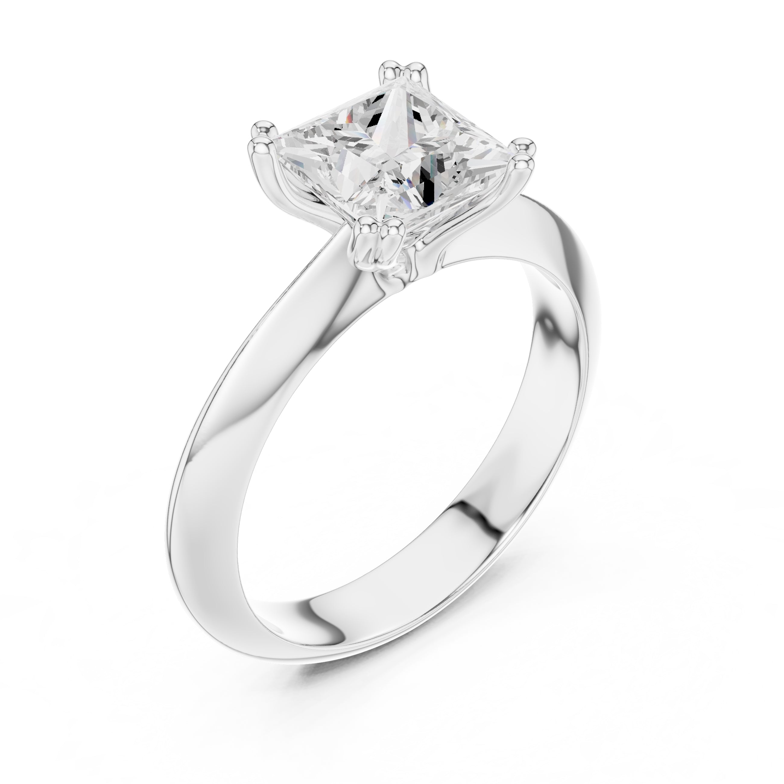 The Twin-Claw Classic Ring 1.5ct White Gold Princess