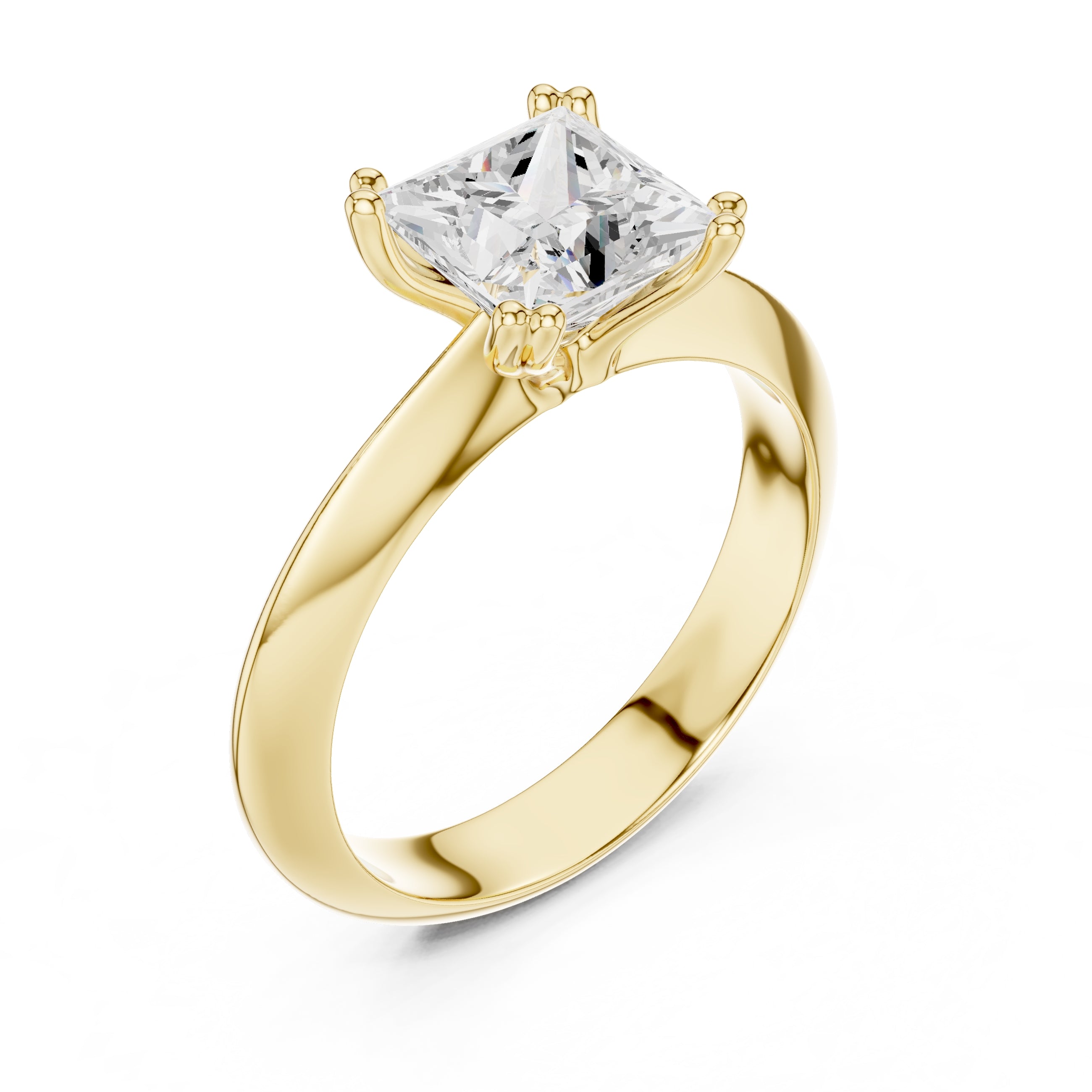 The Twin-Claw Classic Ring 1.5ct Yellow Gold Princess