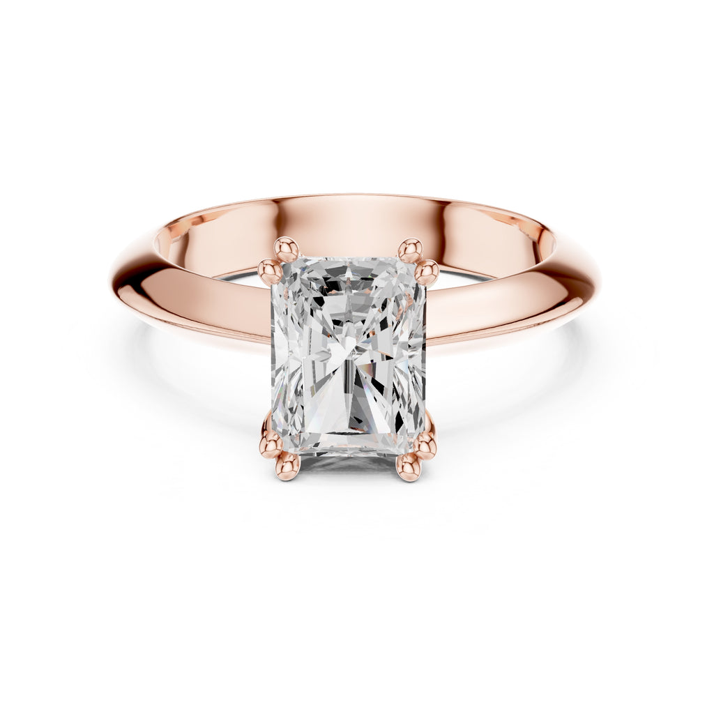 The Twin-Claw Classic Ring 1.5ct Rose Gold Radiant