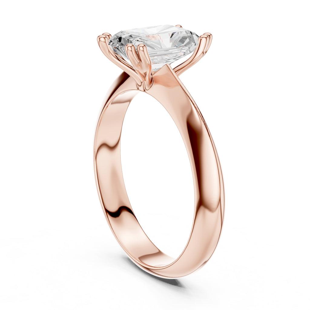 The Twin-Claw Classic Ring 1.5ct Rose Gold Radiant