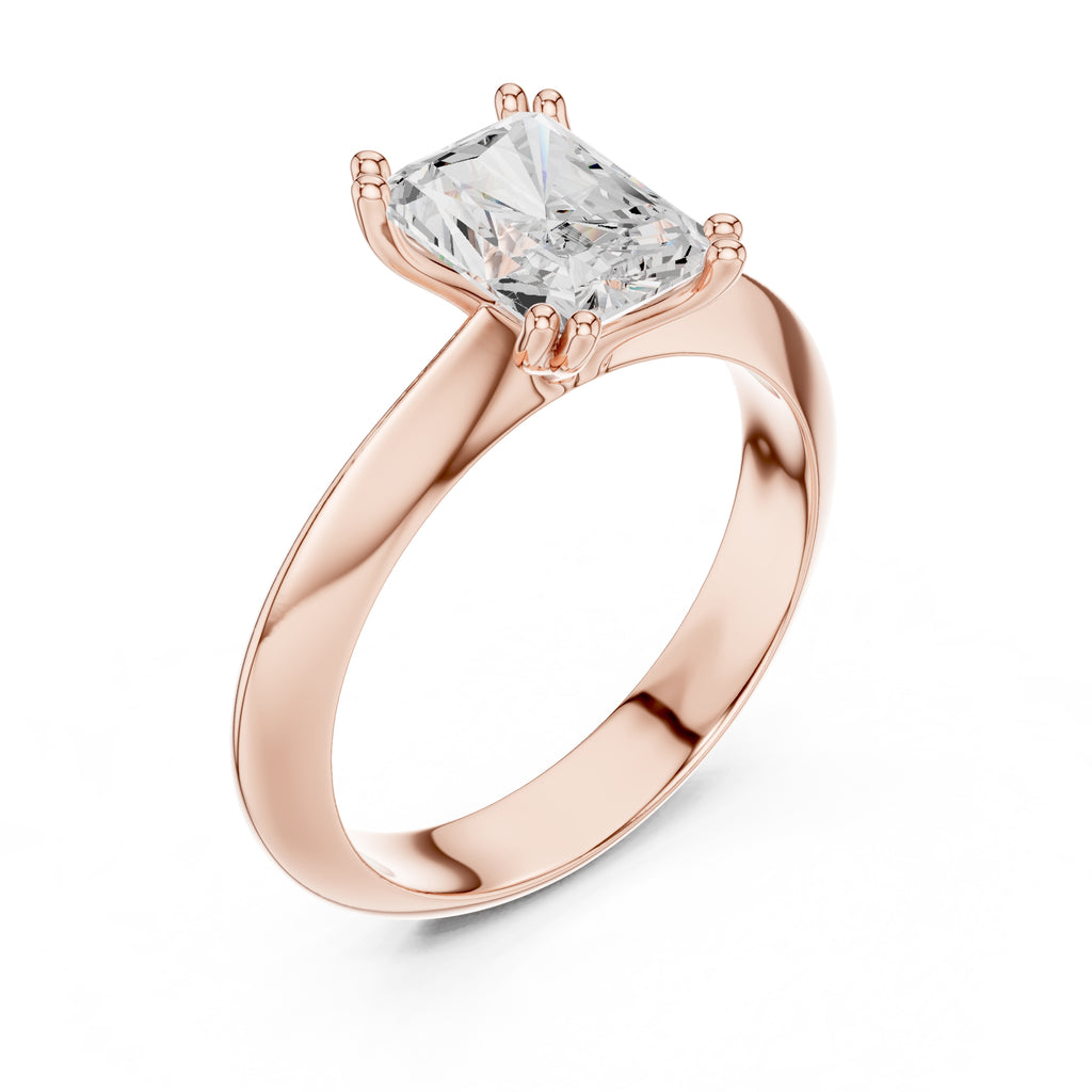 The Twin-Claw Classic Ring 1.5ct Rose Gold Radiant
