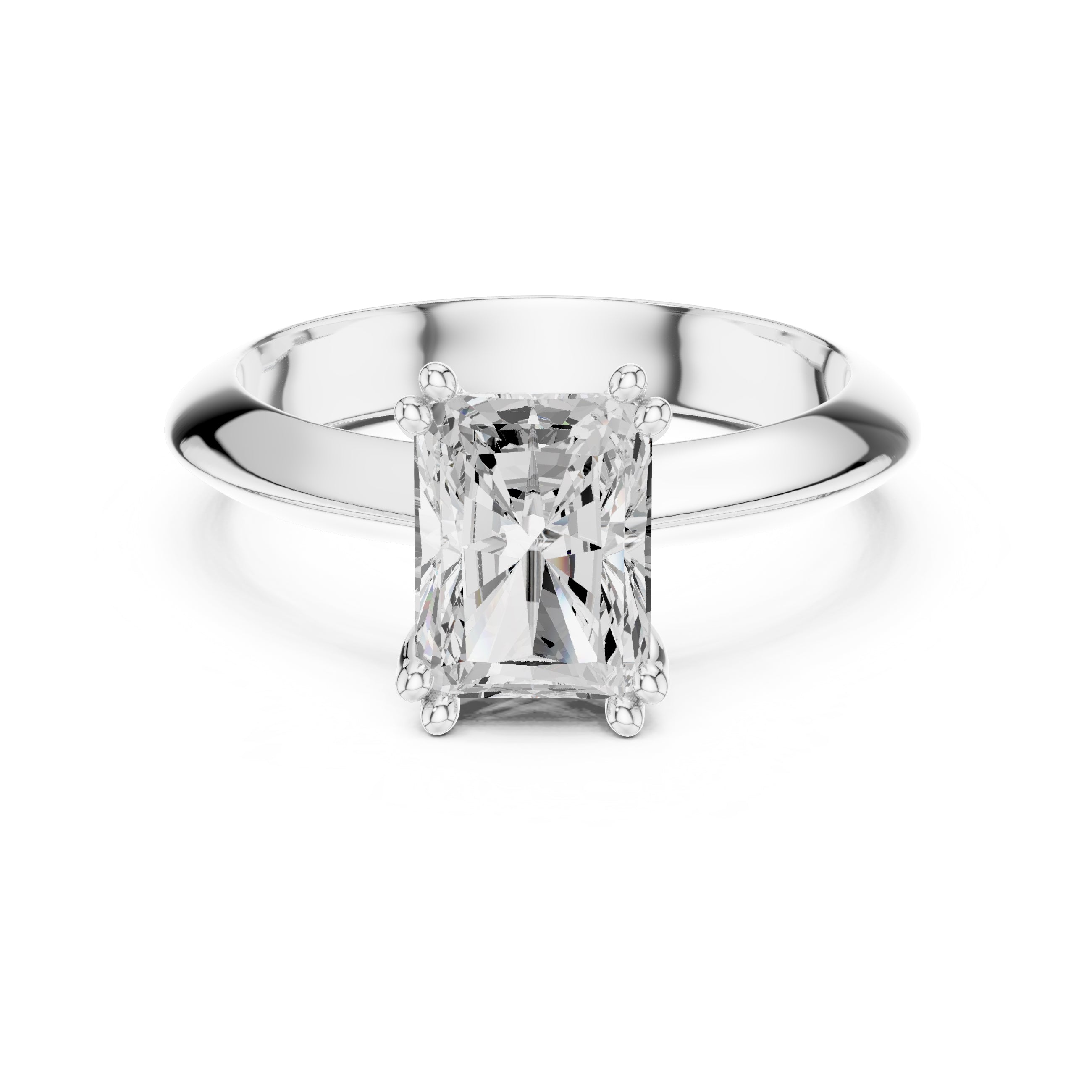 The Twin-Claw Classic Ring 1.5ct White Gold Radiant