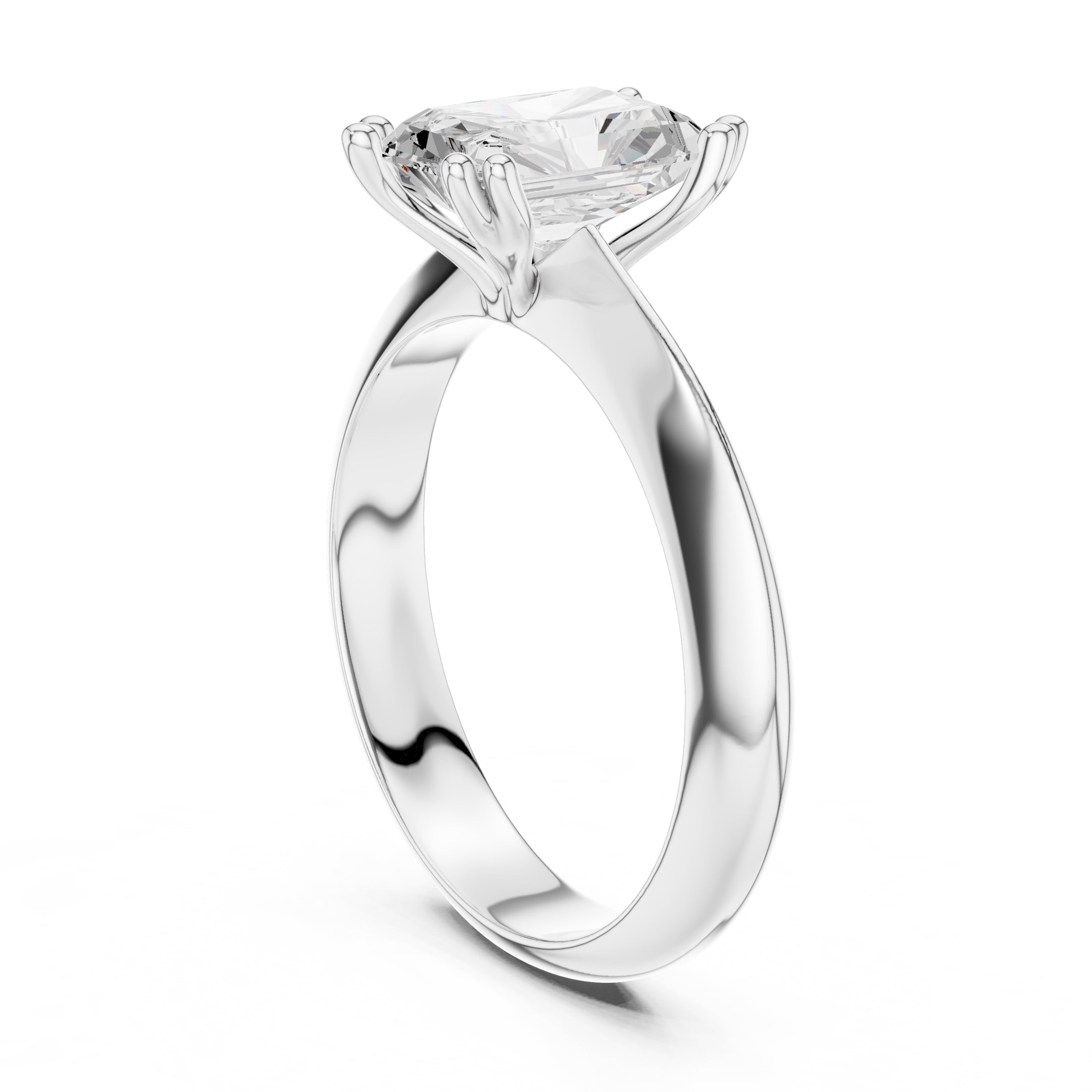 The Twin-Claw Classic Ring 1.5ct White Gold Radiant
