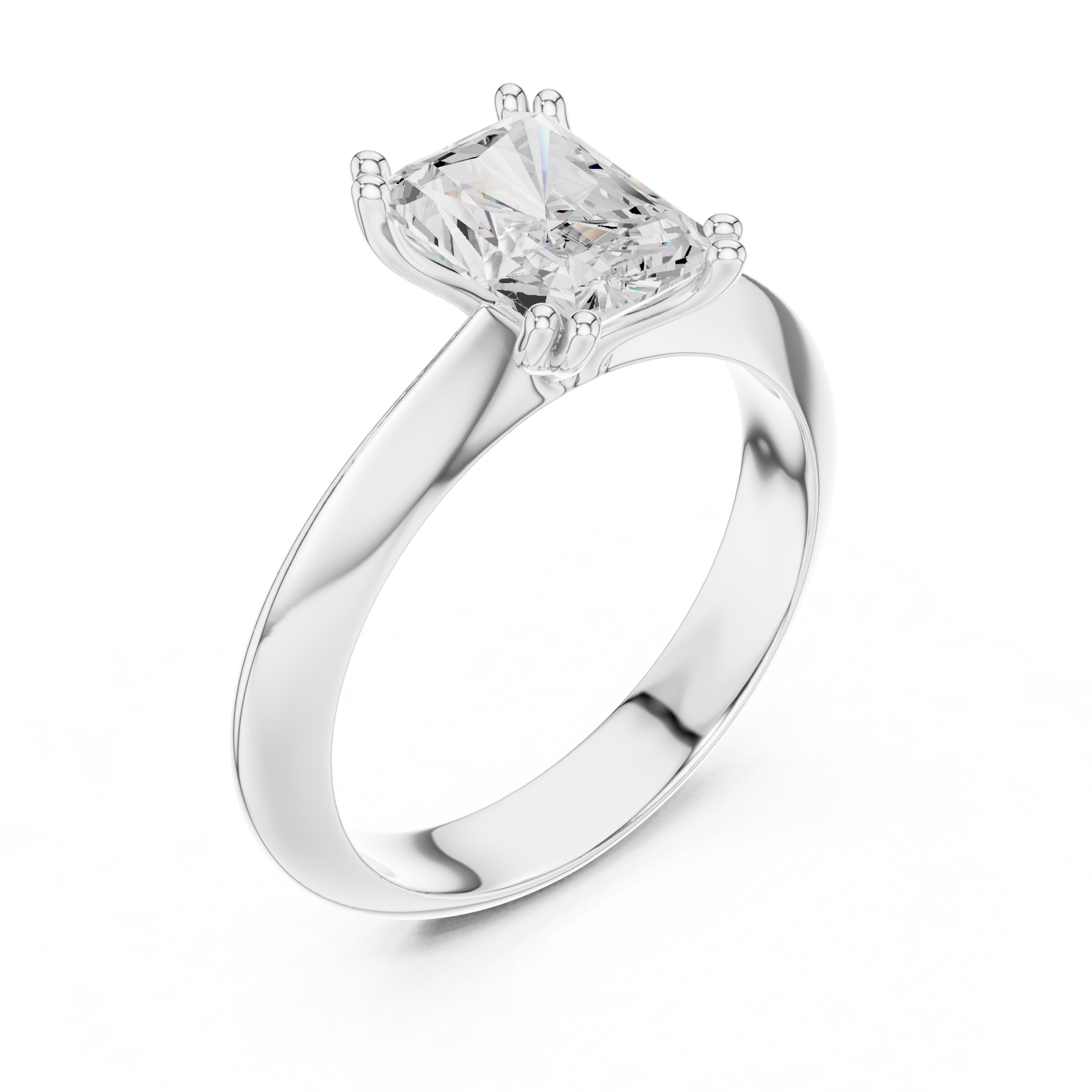 The Twin-Claw Classic Ring 1.5ct White Gold Radiant