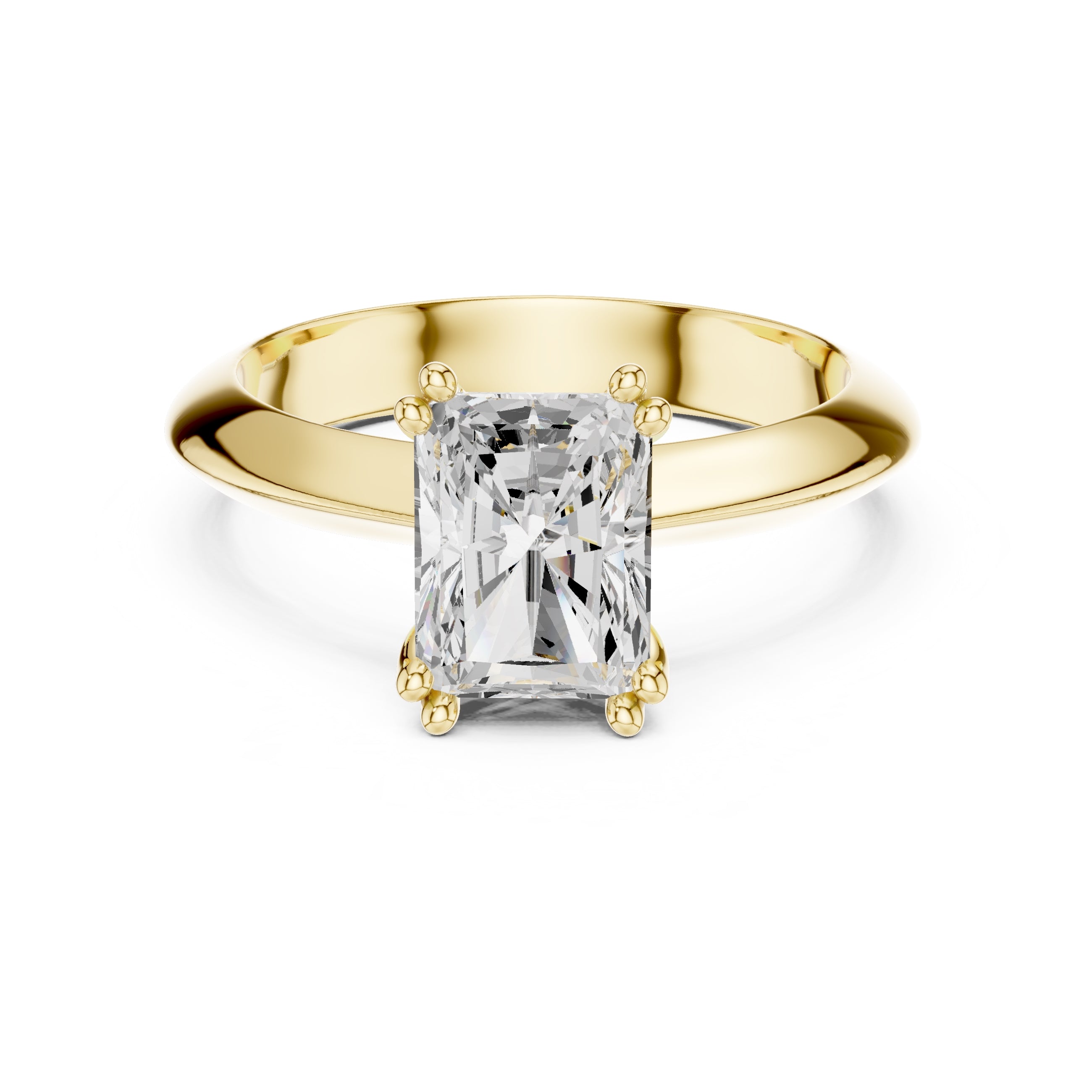 The Twin-Claw Classic Ring 1.5ct Yellow Gold Radiant