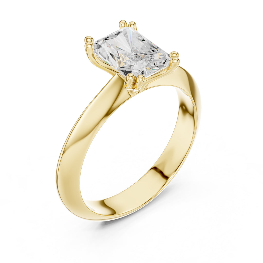 The Twin-Claw Classic Ring 1.5ct Yellow Gold Radiant