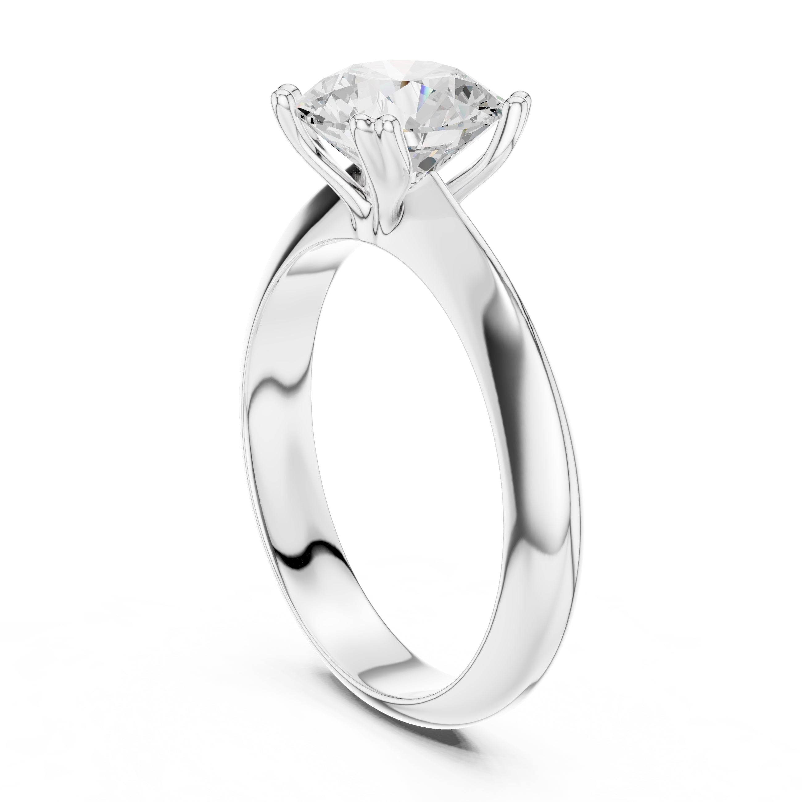 The Twin-Claw Classic Ring 1.5ct White Gold Round