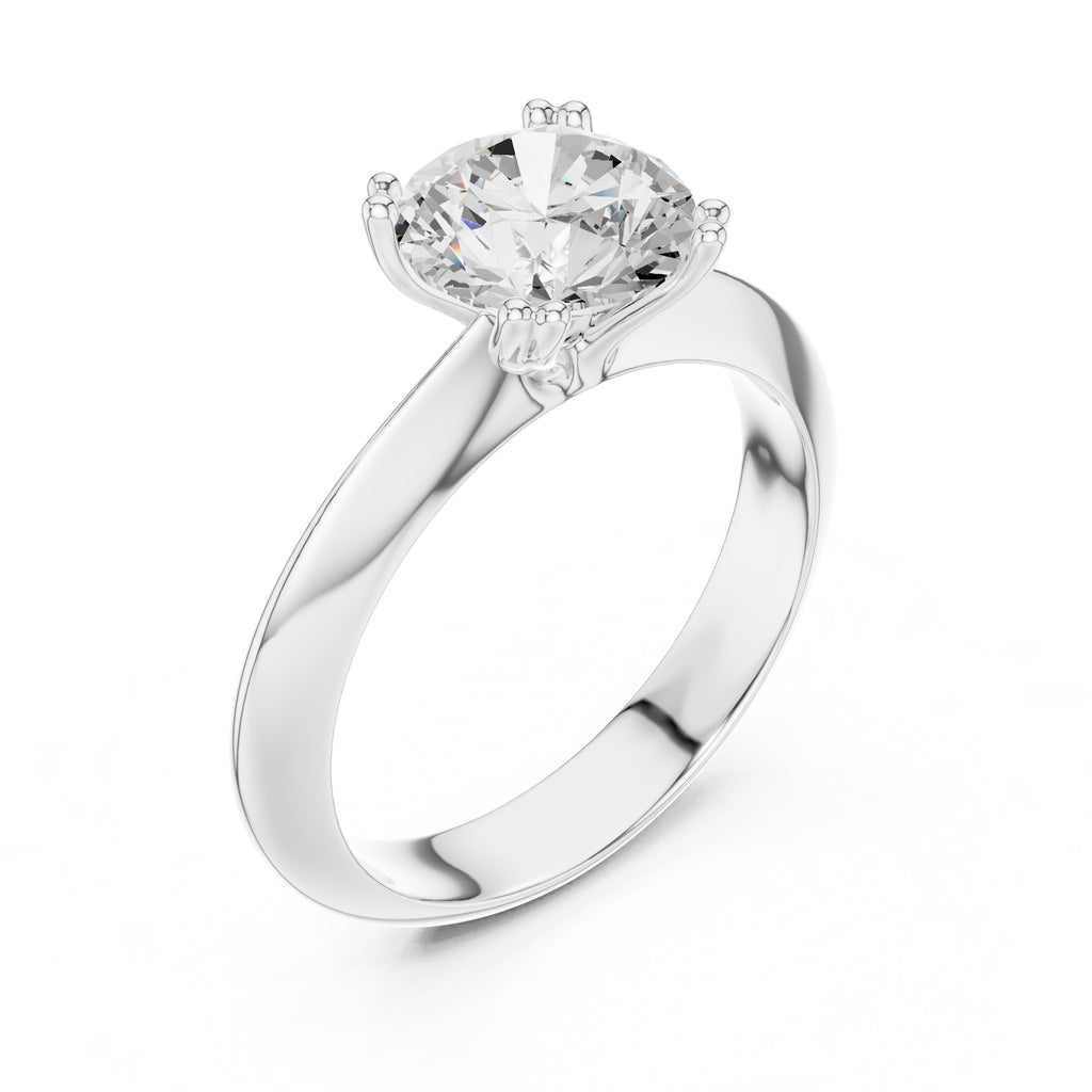 The Twin-Claw Classic Ring 1.5ct White Gold Round