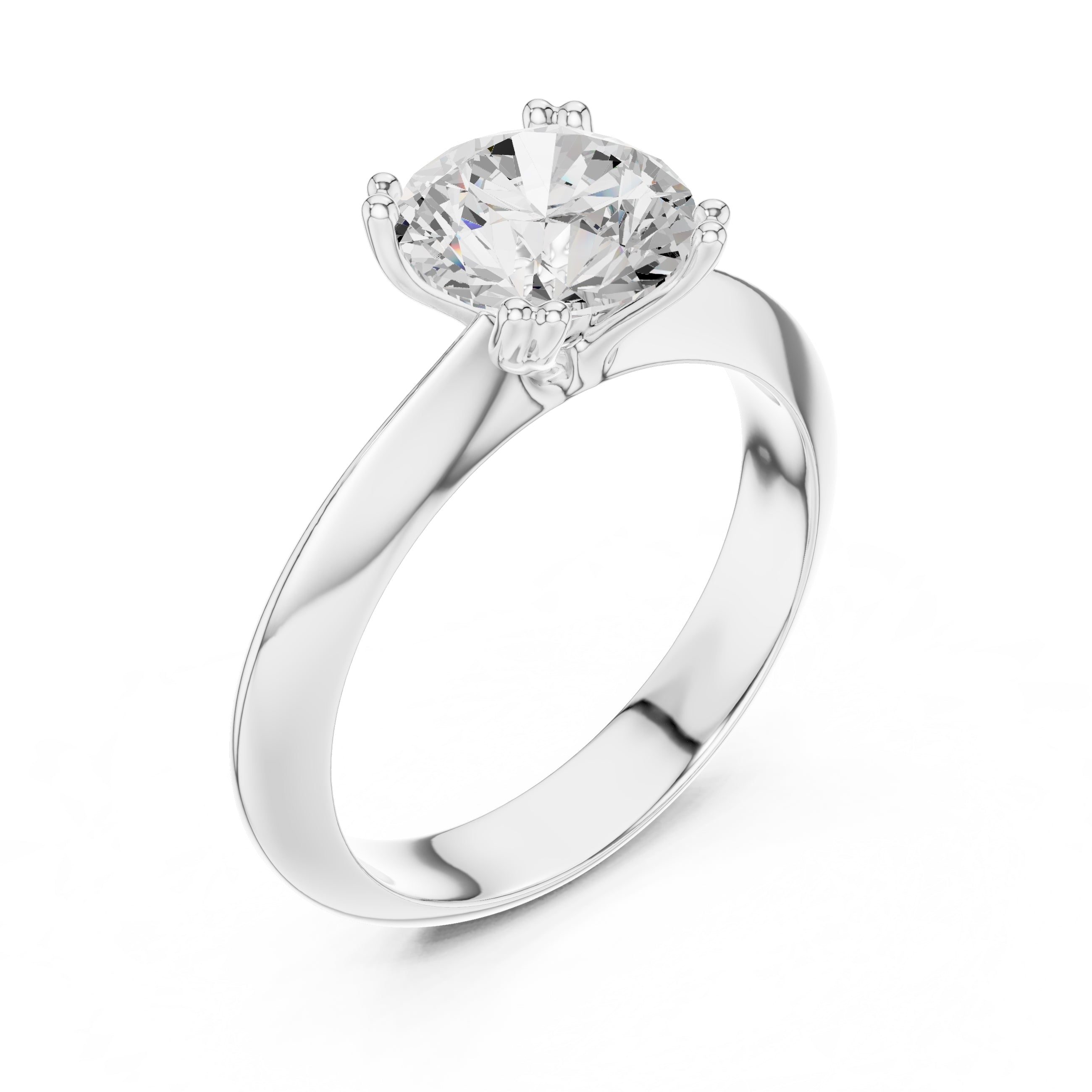 The Twin-Claw Classic Ring 1.5ct White Gold Round