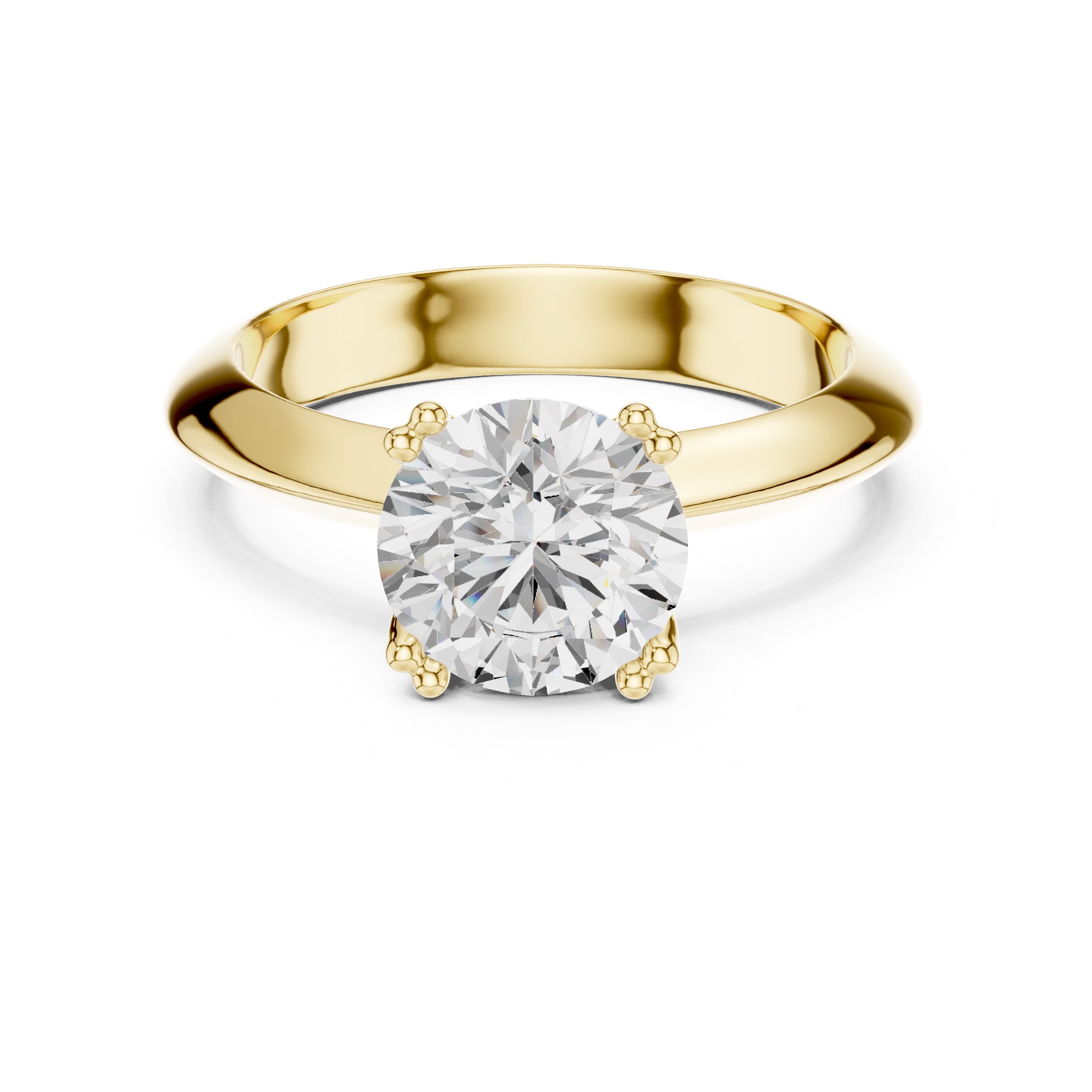 The Twin-Claw Classic Ring 1.5ct Yellow Gold Round