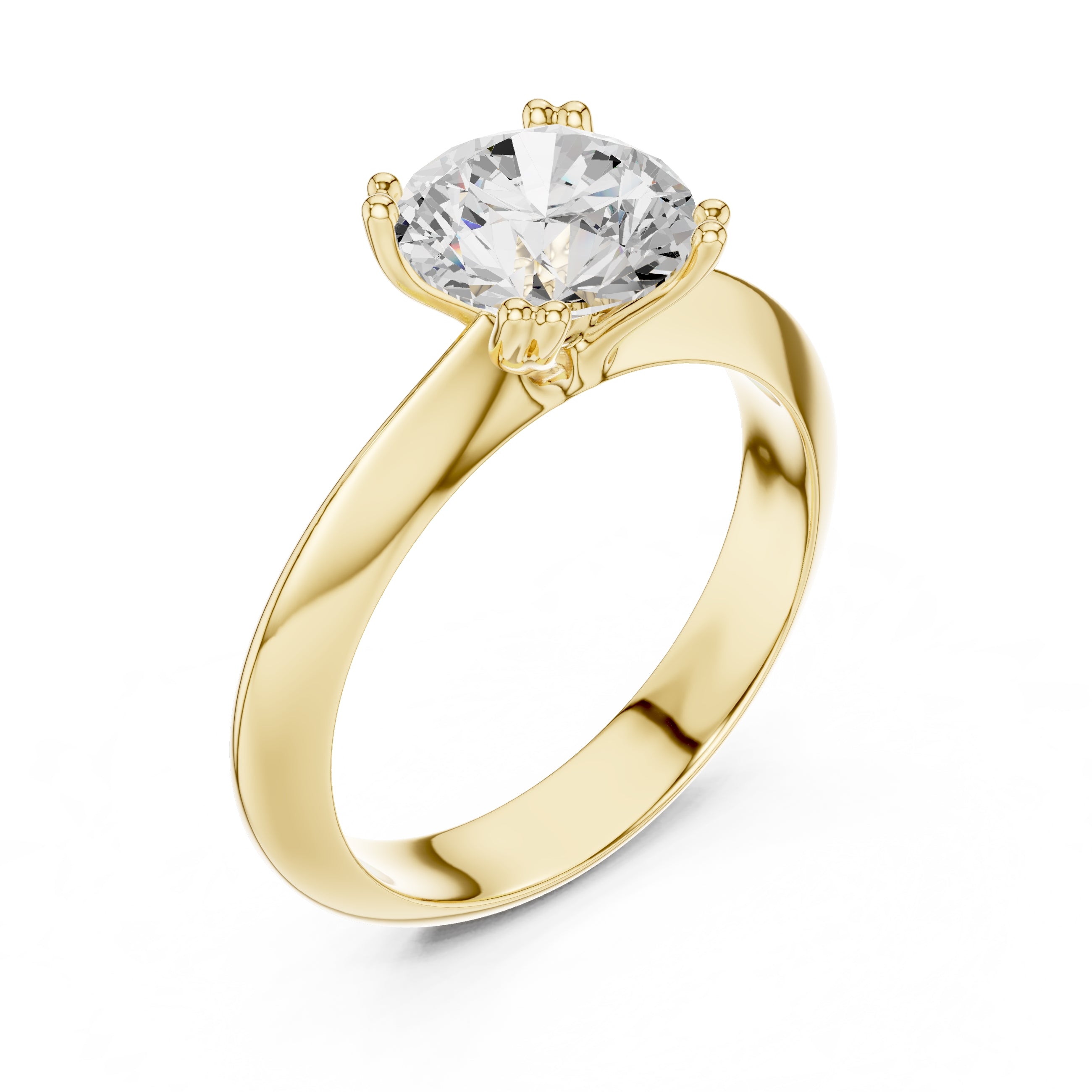 The Twin-Claw Classic Ring 1.5ct Yellow Gold Round