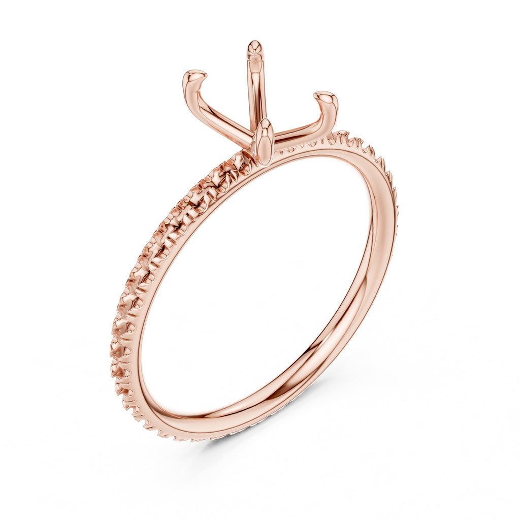 The Classic Pavé Solitaire 1ct Rose Gold Emerald