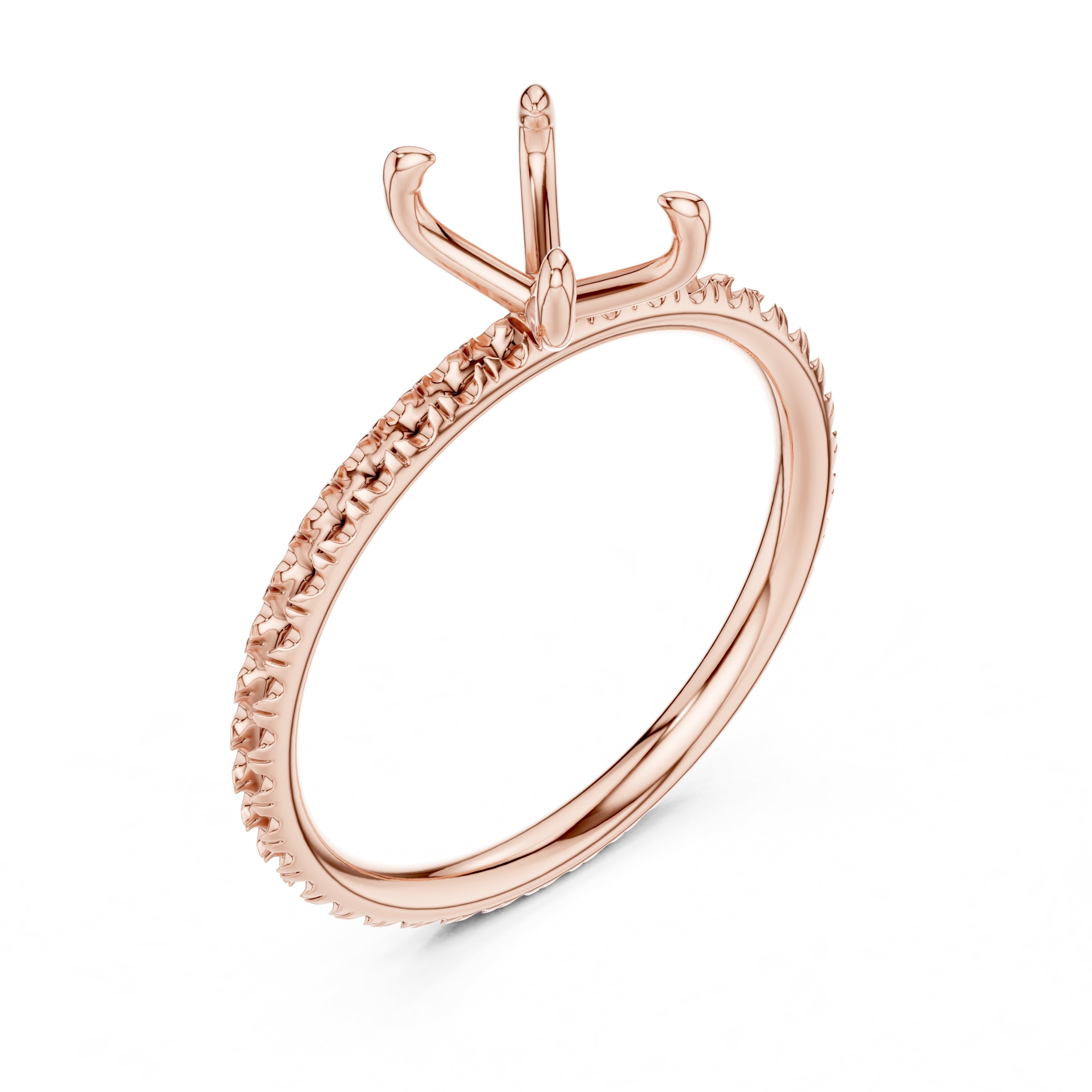The Classic Pavé Solitaire 1ct Rose Gold Emerald