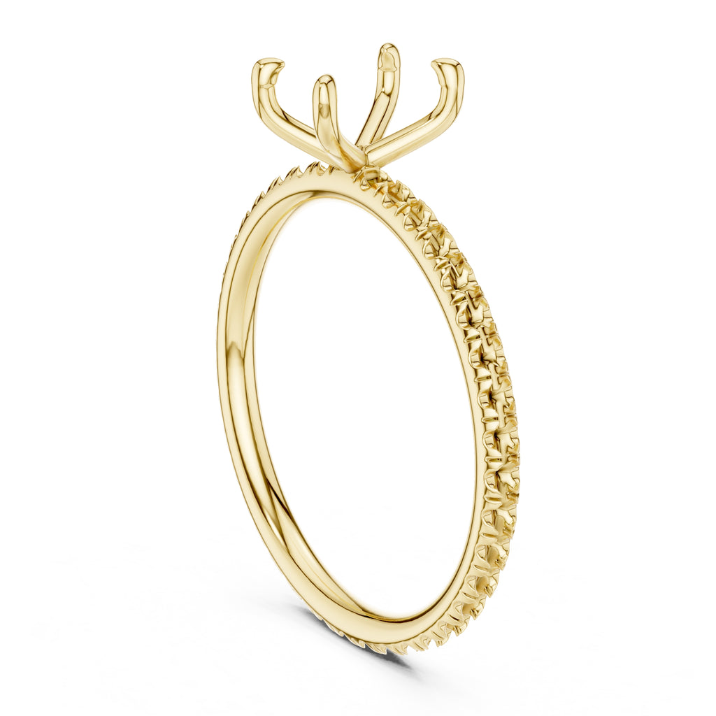 The Classic Pavé Solitaire 1ct Yellow Gold Emerald