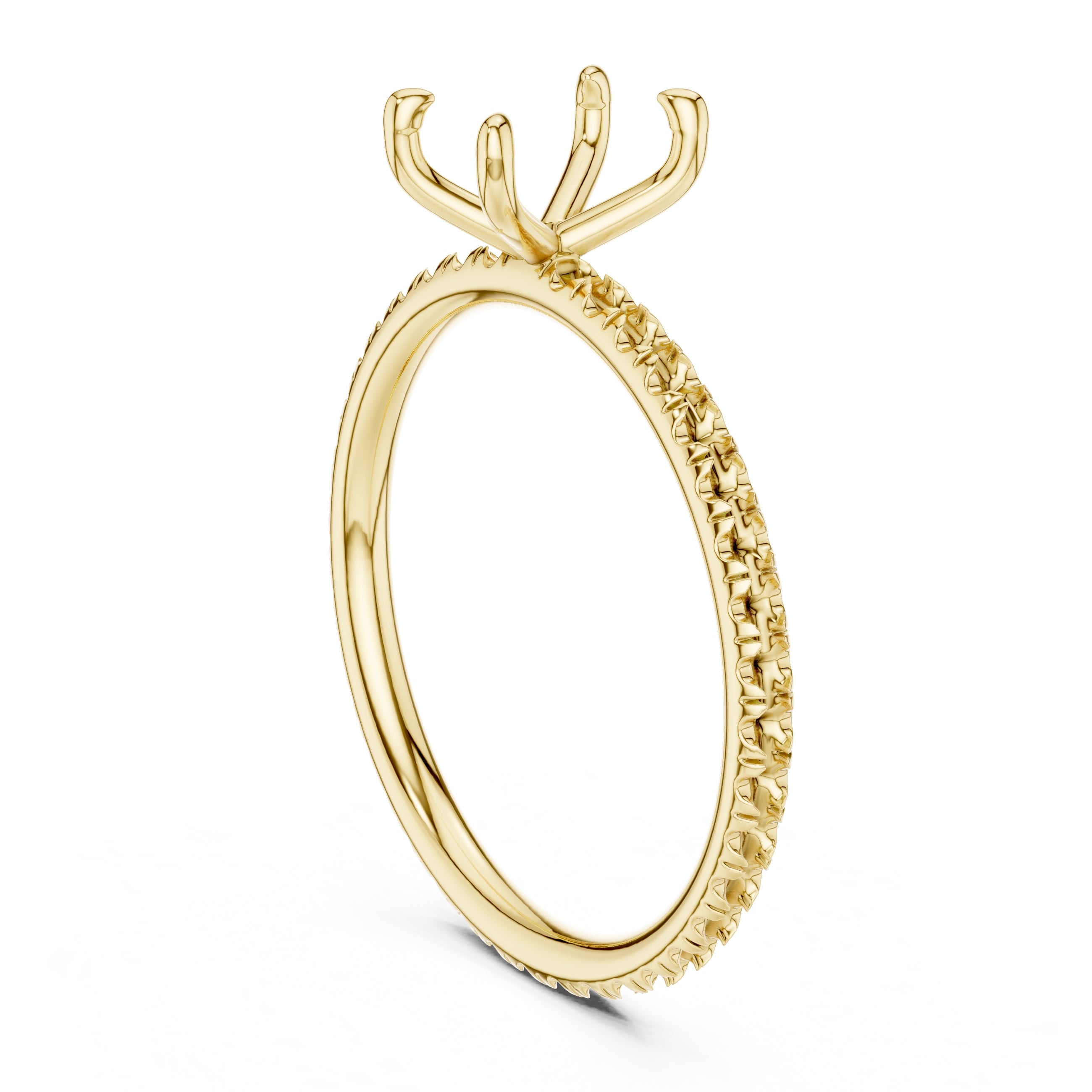 The Classic Pavé Solitaire 1ct Yellow Gold Emerald