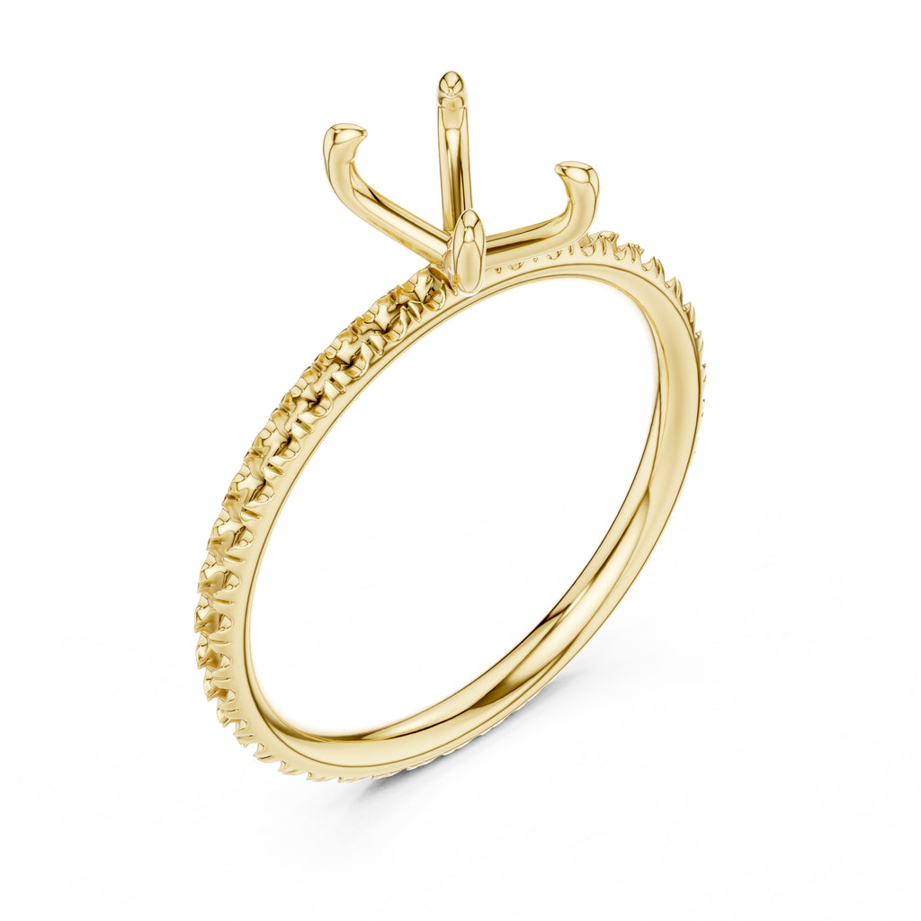 The Classic Pavé Solitaire 1ct Yellow Gold Emerald
