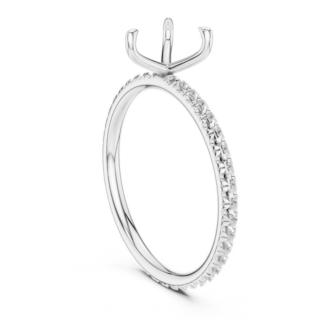 The Classic Pavé Solitaire 1ct White Gold Heart