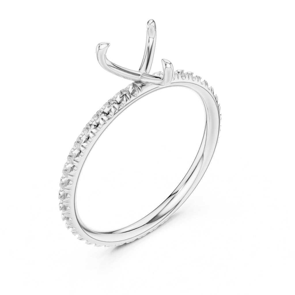 The Classic Pavé Solitaire 1ct White Gold Heart