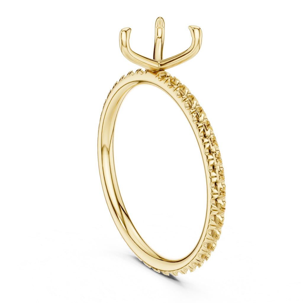The Classic Pavé Solitaire 1ct Yellow Gold Heart