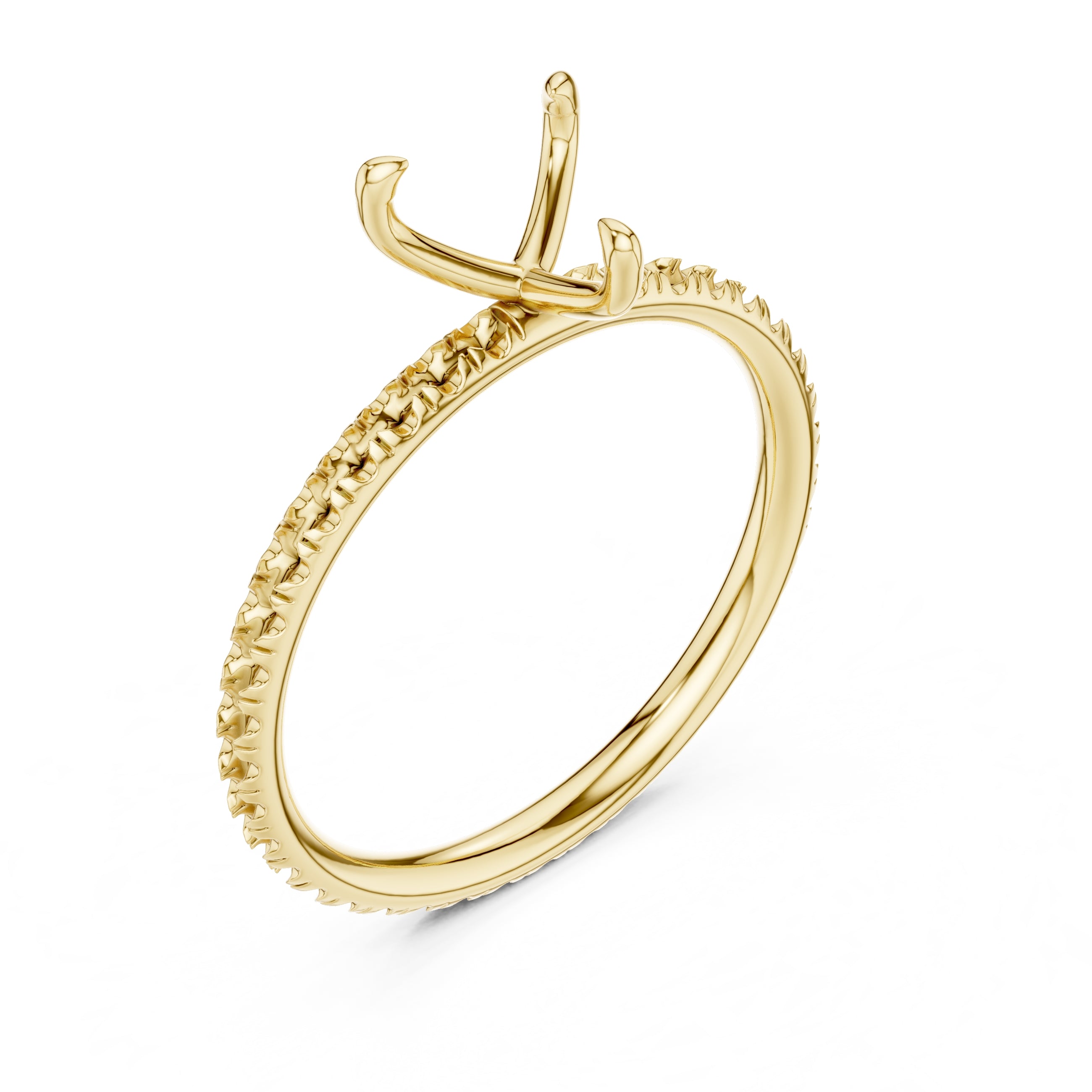 The Classic Pavé Solitaire 1ct Yellow Gold Heart