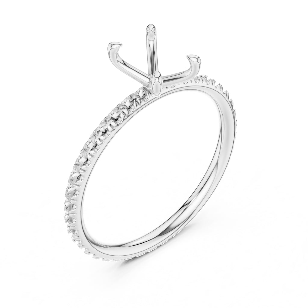 The Classic Pavé Solitaire 1ct White Gold Oval