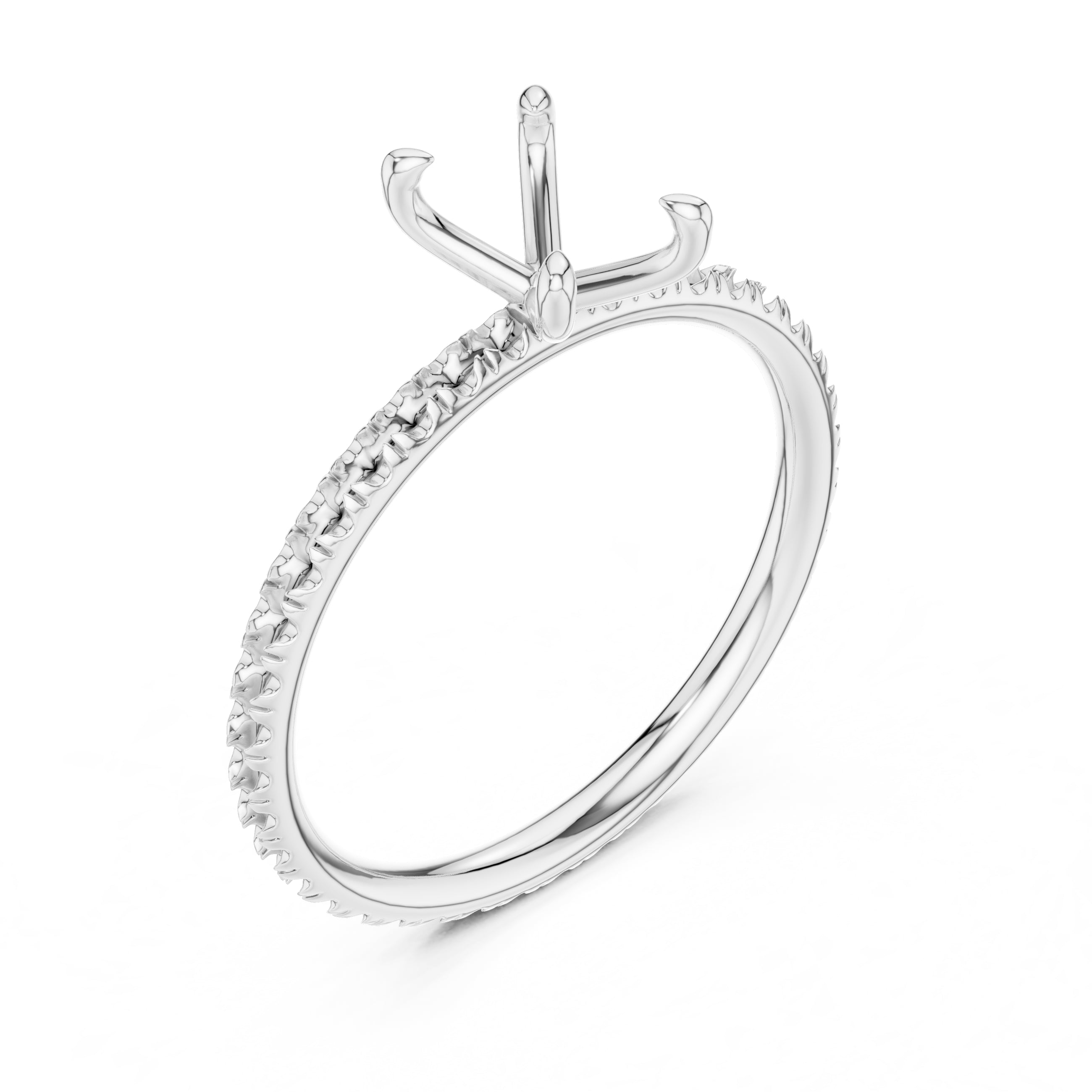 The Classic Pavé Solitaire 1ct White Gold Oval