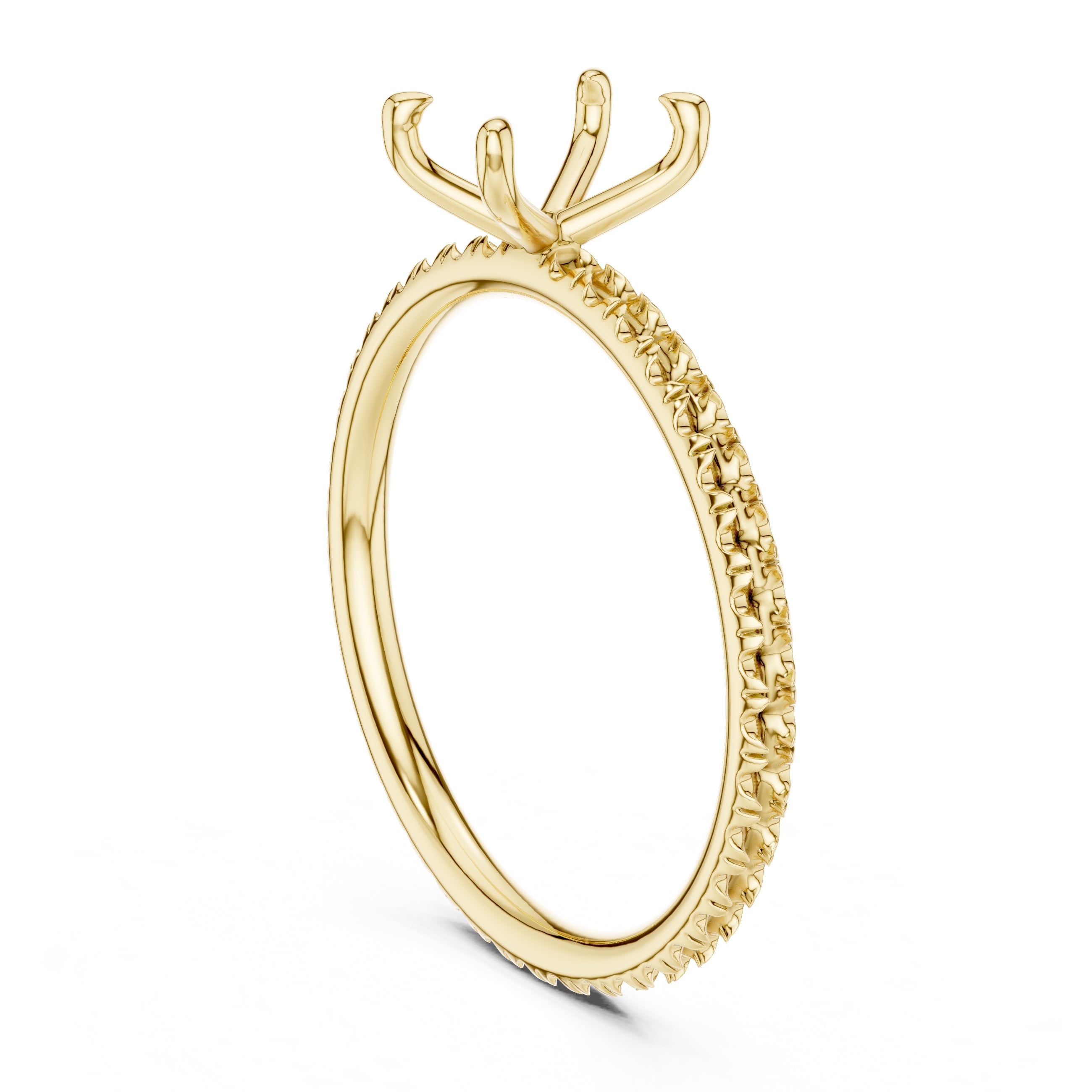 The Classic Pavé Solitaire 1ct Yellow Gold Oval