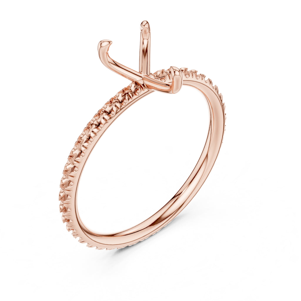 The Classic Pavé Solitaire 1ct Rose Gold Pear
