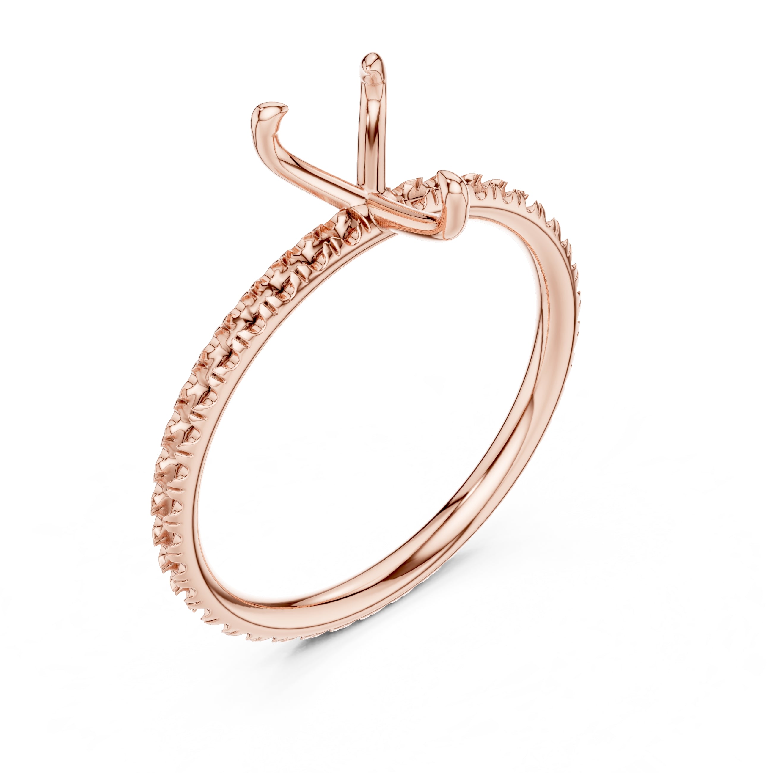The Classic Pavé Solitaire 1ct Rose Gold Pear