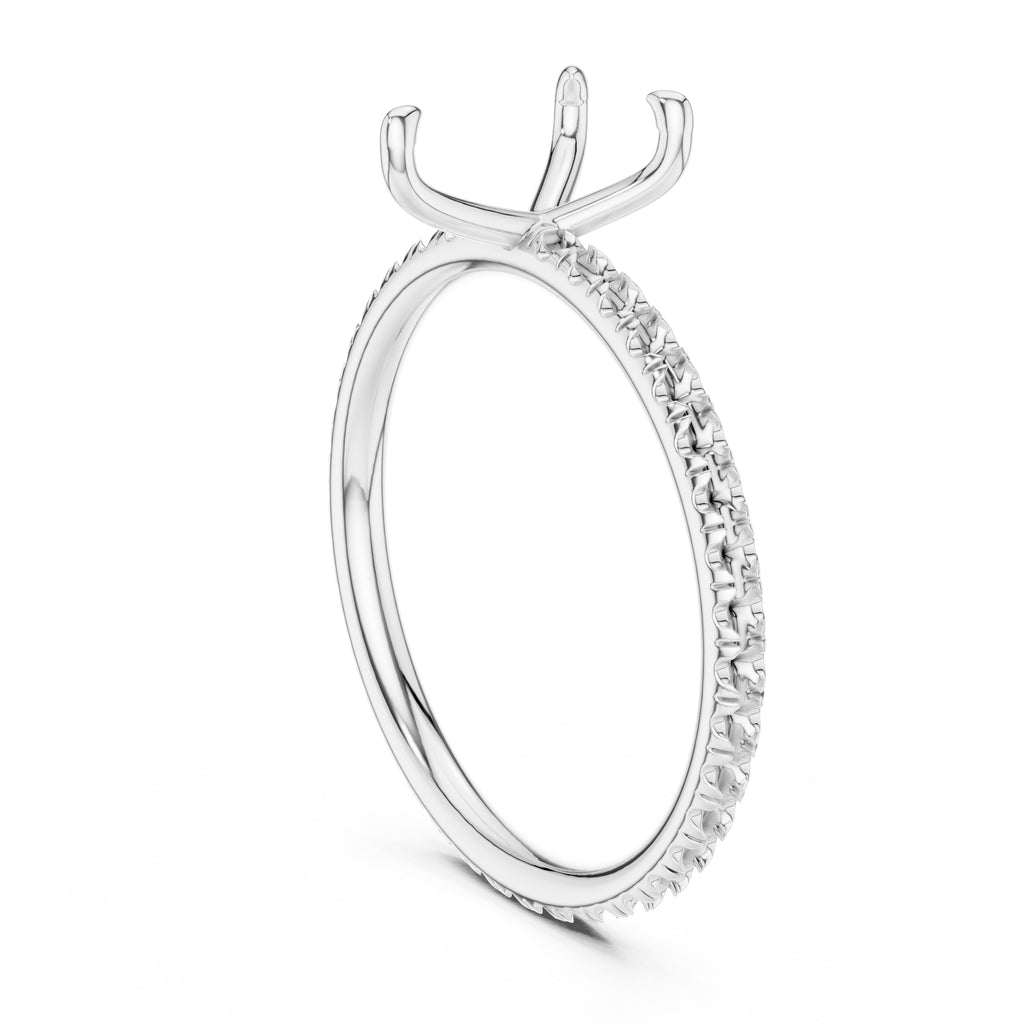 The Classic Pavé Solitaire 1ct White Gold Pear