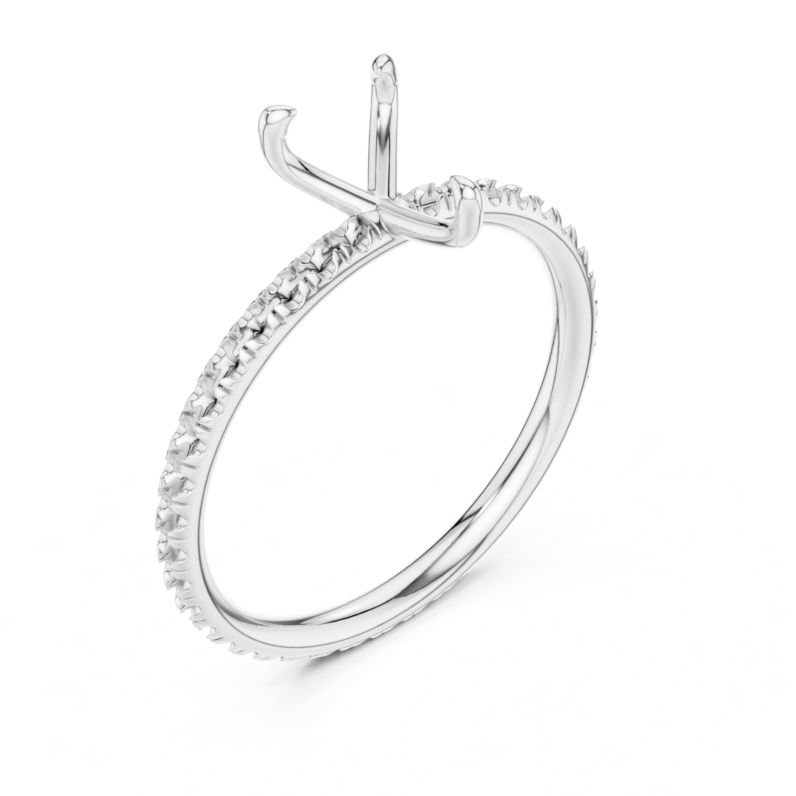 The Classic Pavé Solitaire 1ct White Gold Pear
