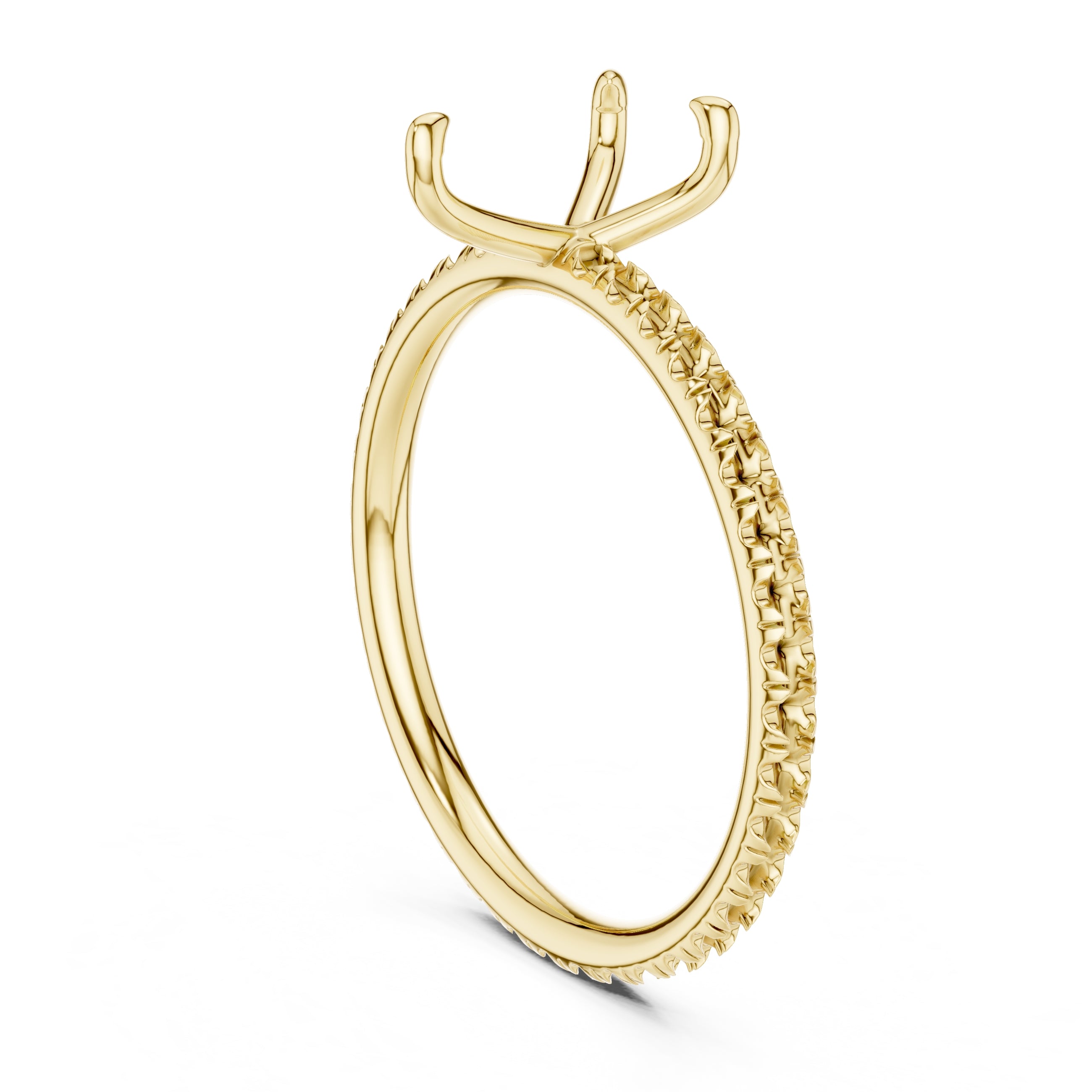 The Classic Pavé Solitaire 1ct Yellow Gold Pear