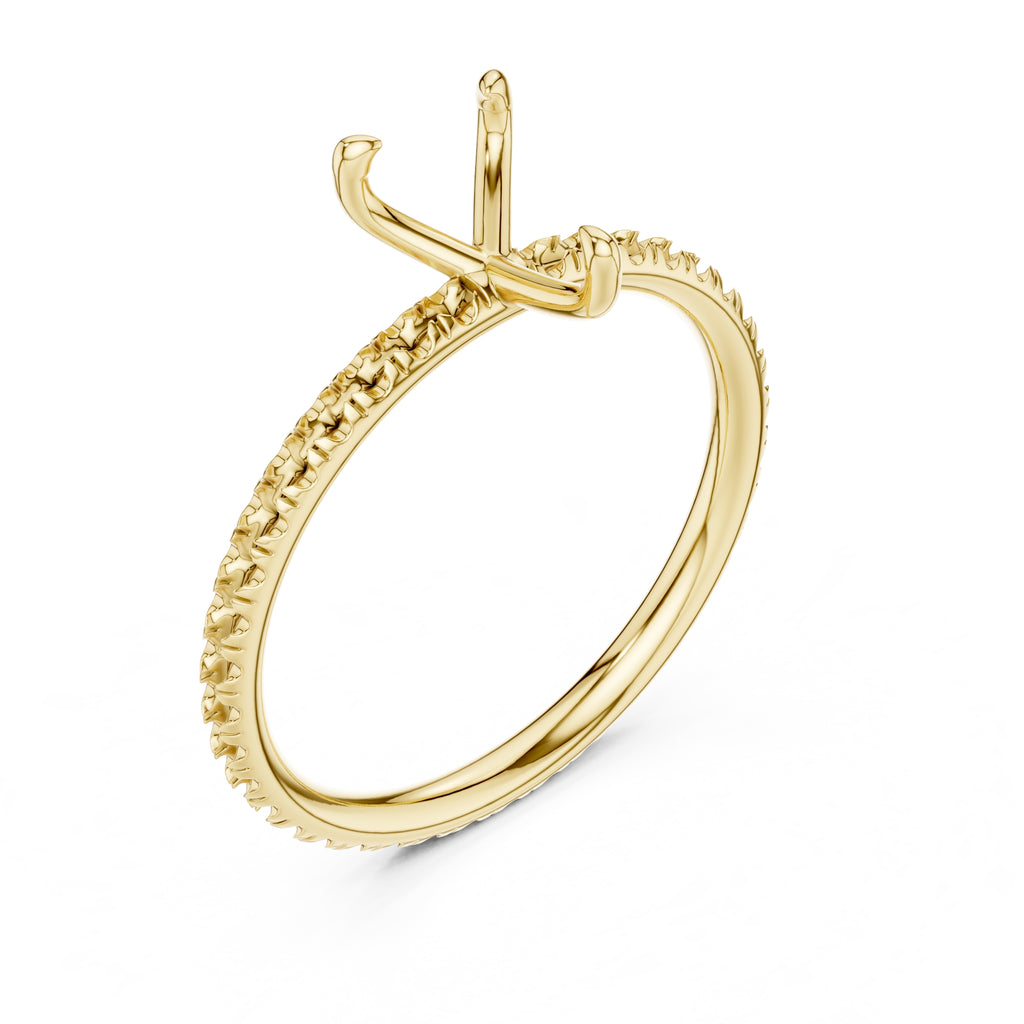 The Classic Pavé Solitaire 1ct Yellow Gold Pear