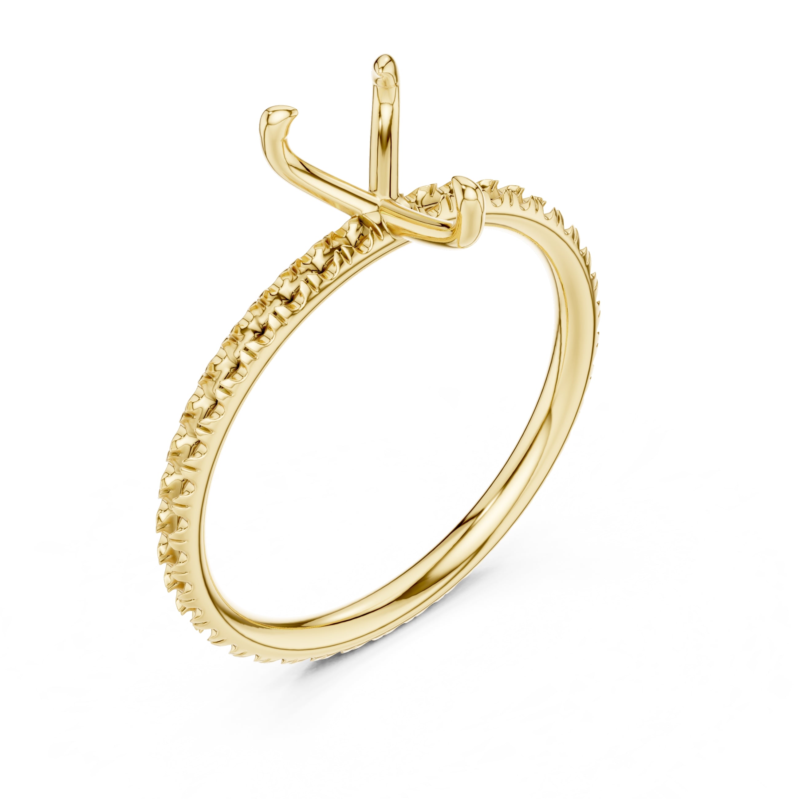 The Classic Pavé Solitaire 1ct Yellow Gold Pear