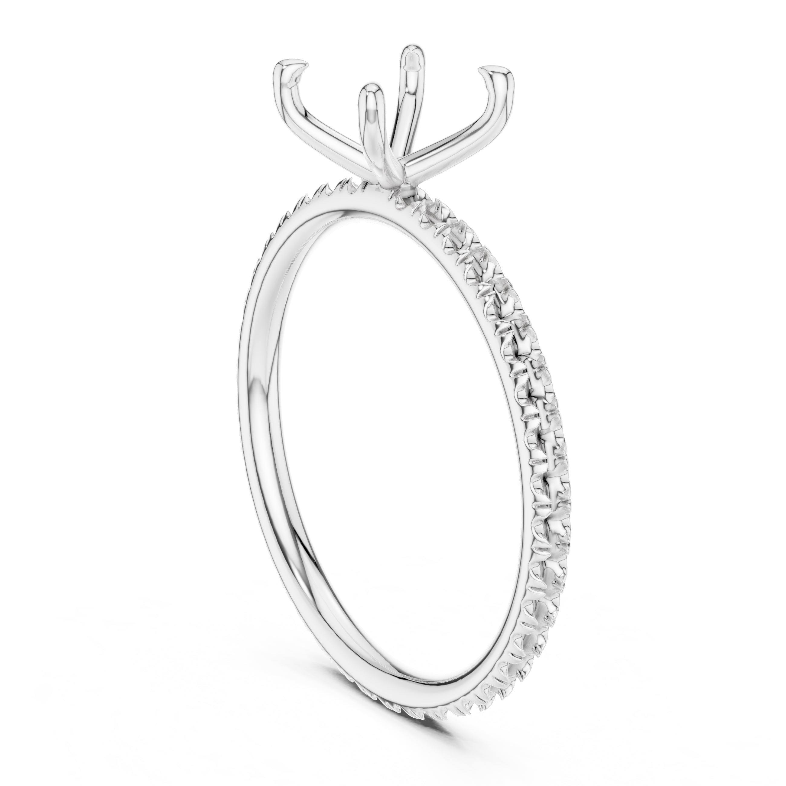 The Classic Pavé Solitaire 1ct White Gold Princess