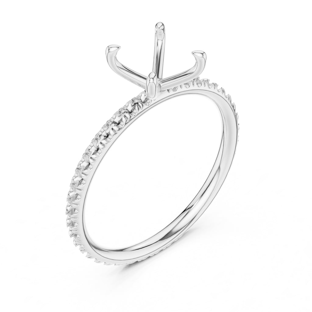The Classic Pavé Solitaire 1ct White Gold Princess