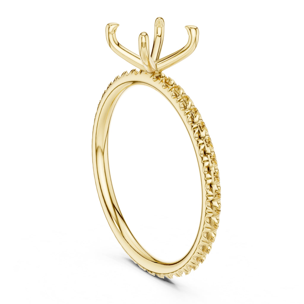 The Classic Pavé Solitaire 1ct Yellow Gold Princess