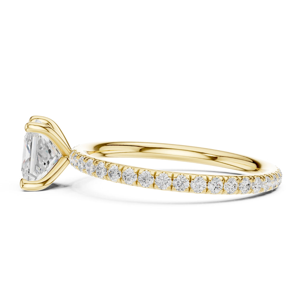 The Classic Pavé Solitaire 1ct Yellow Gold Princess