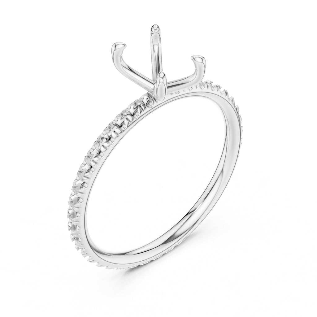 The Classic Pavé Solitaire 1ct White Gold Radiant