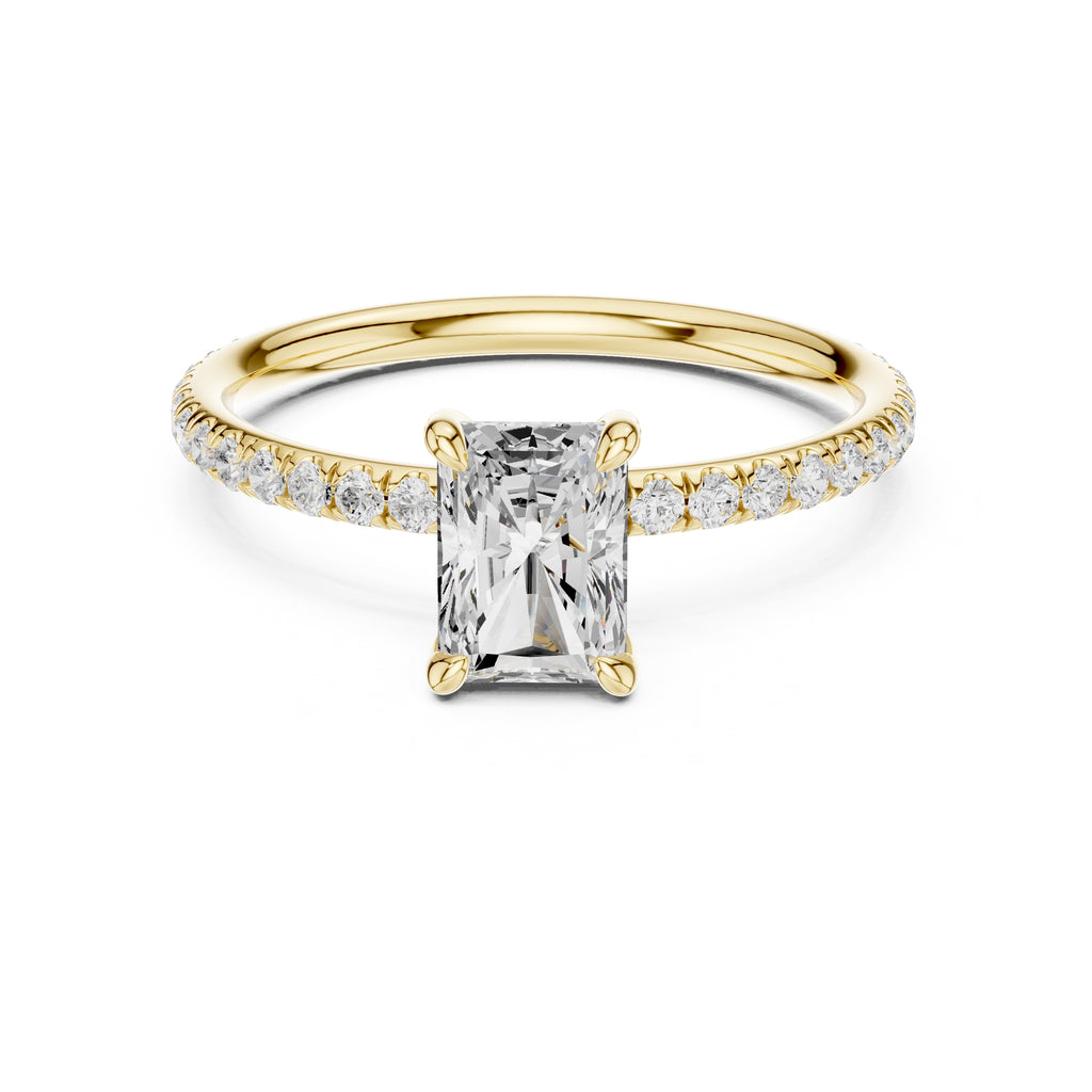 The Classic Pavé Solitaire 1ct Yellow Gold Radiant