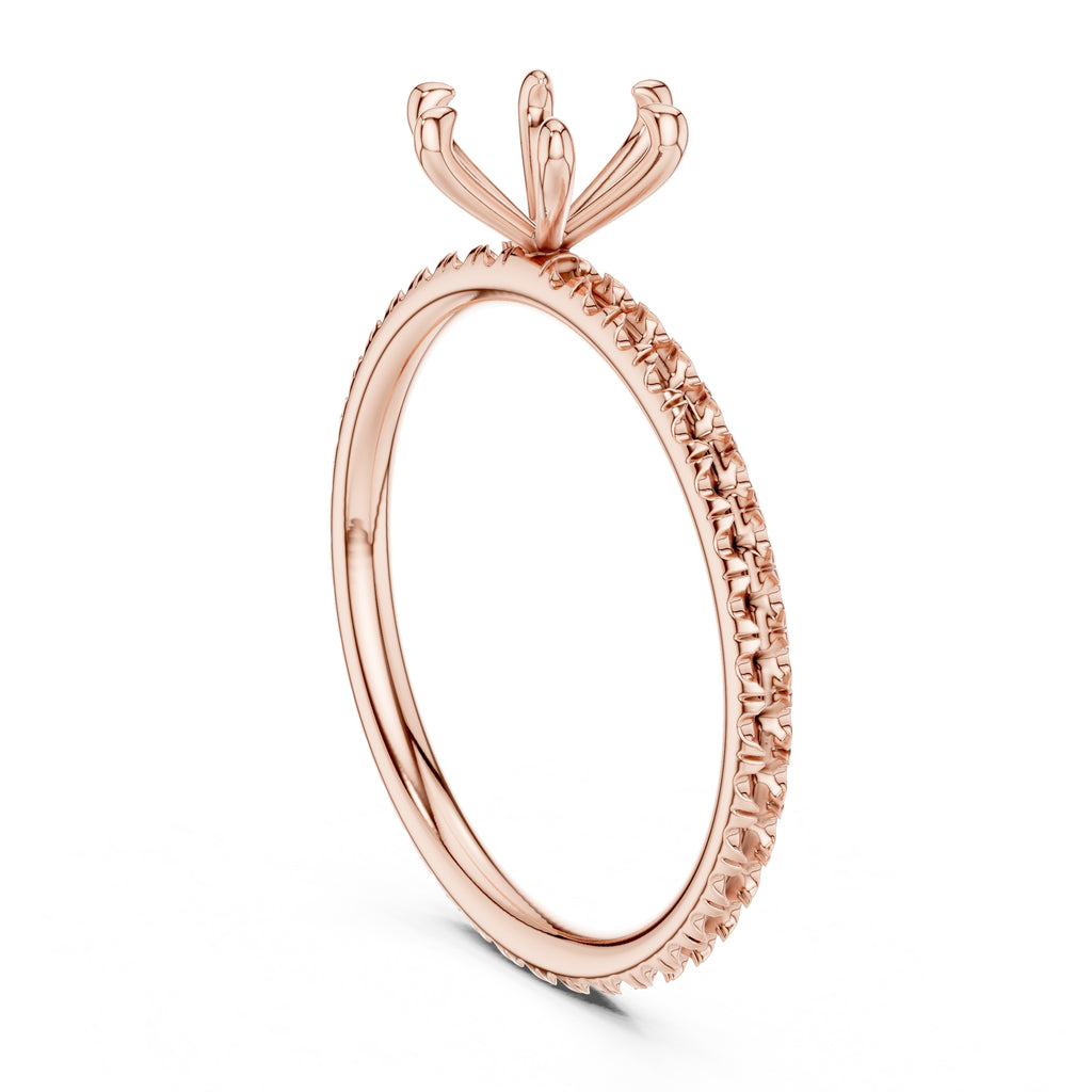 The Classic Pavé Solitaire 1ct Rose Gold Round