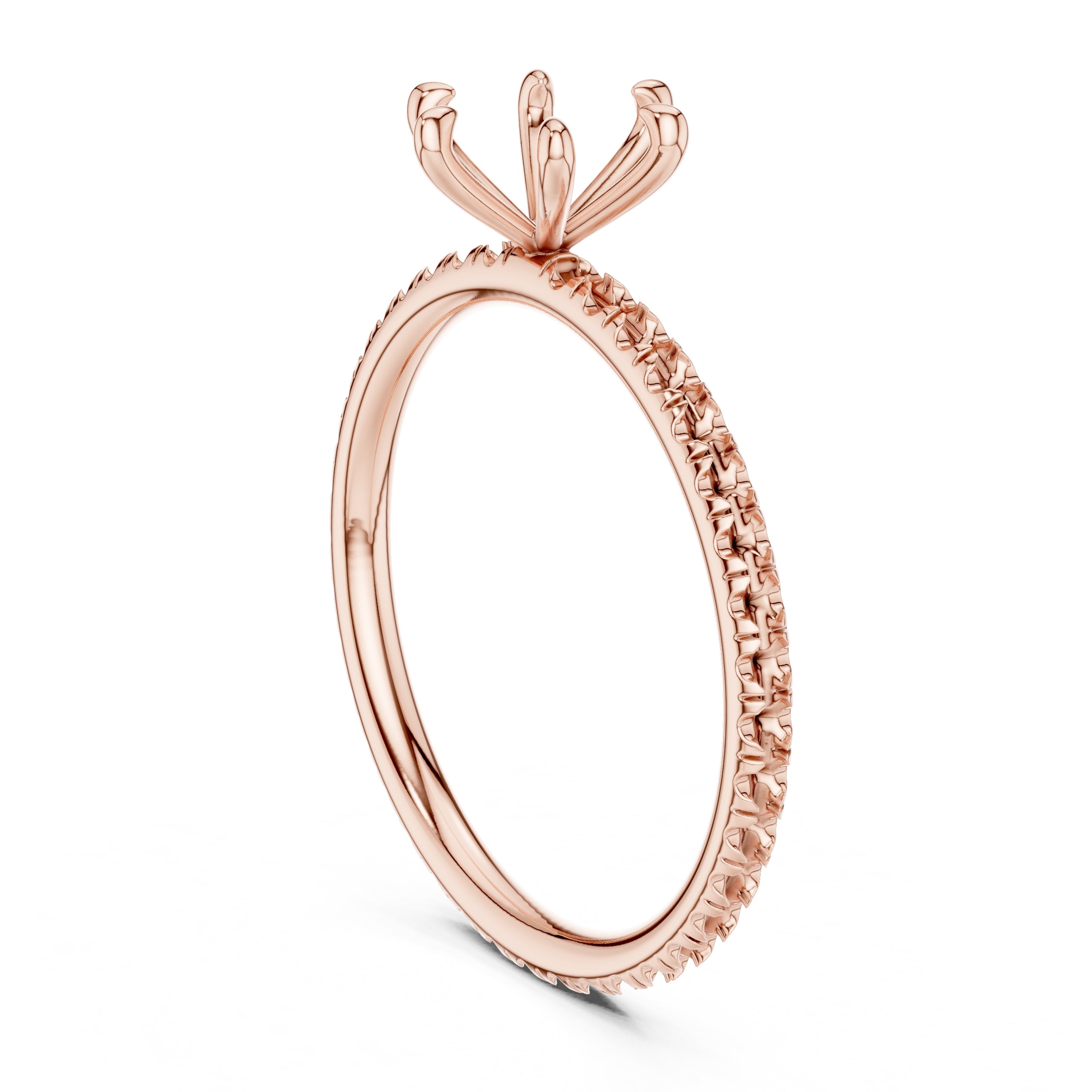 The Classic Pavé Solitaire 1ct Rose Gold Round