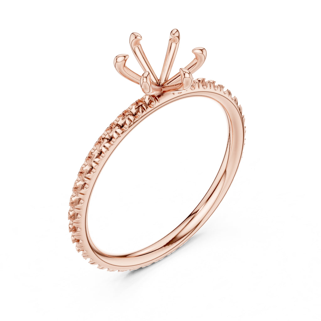 The Classic Pavé Solitaire 1ct Rose Gold Round