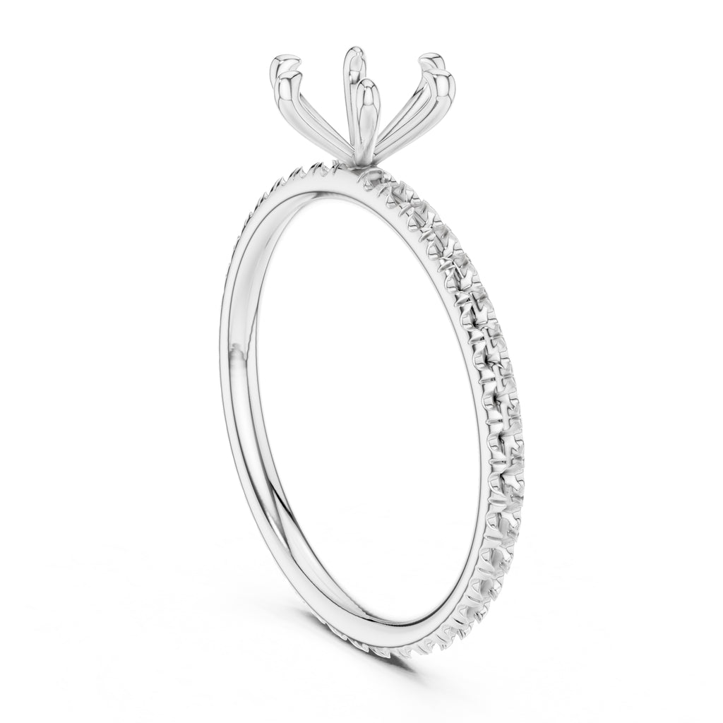 The Classic Pavé Solitaire 1ct White Gold Round