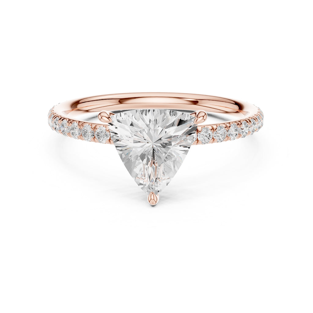 The Classic Pavé Solitaire 1ct Rose Gold Trillion