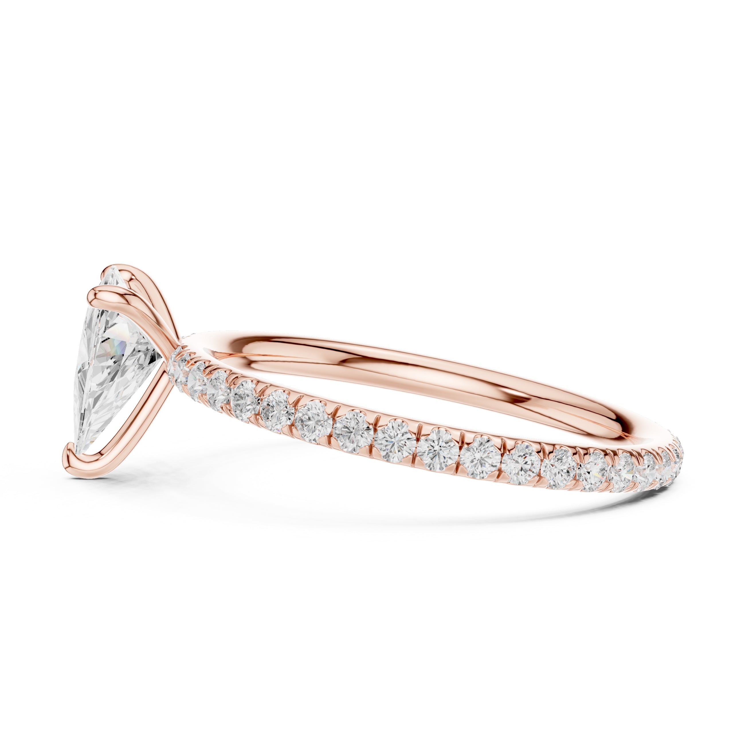 The Classic Pavé Solitaire 1ct Rose Gold Trillion