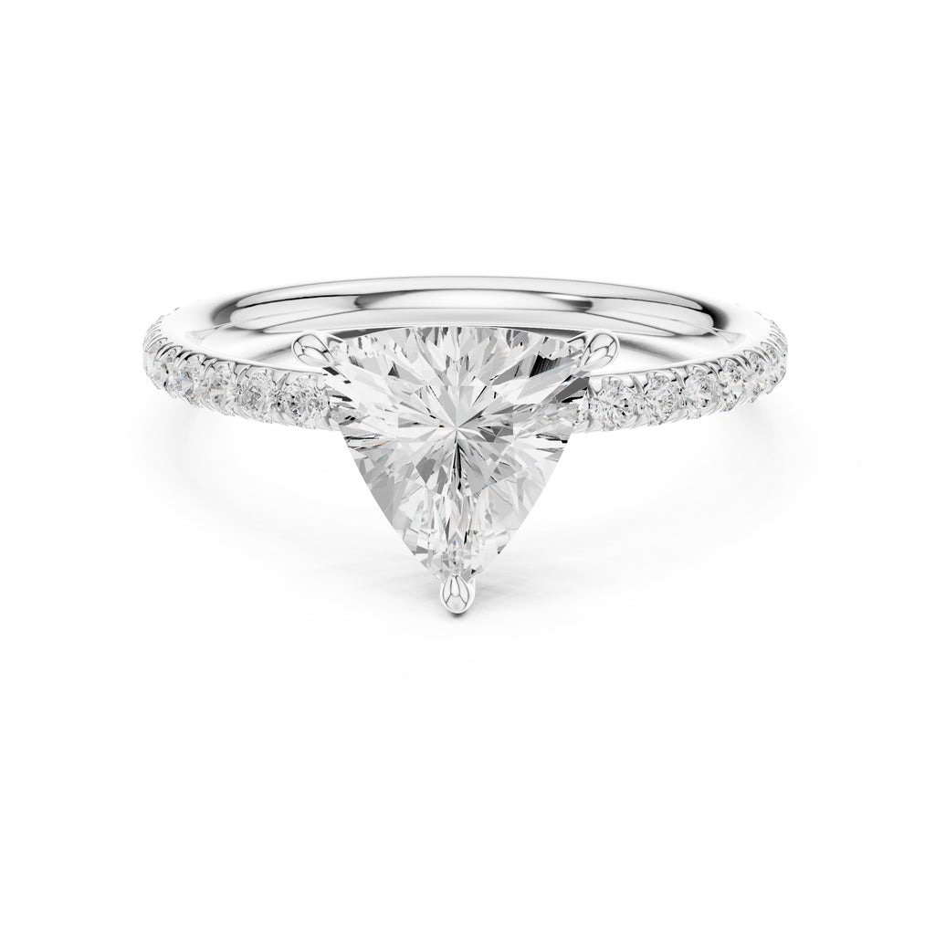 The Classic Pavé Solitaire 1ct White Gold Trillion