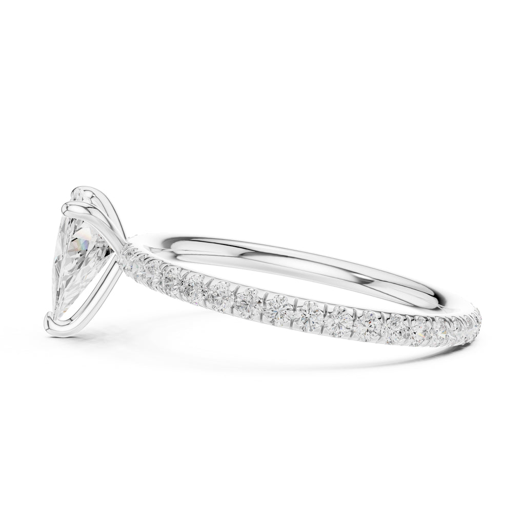 The Classic Pavé Solitaire 1ct White Gold Trillion